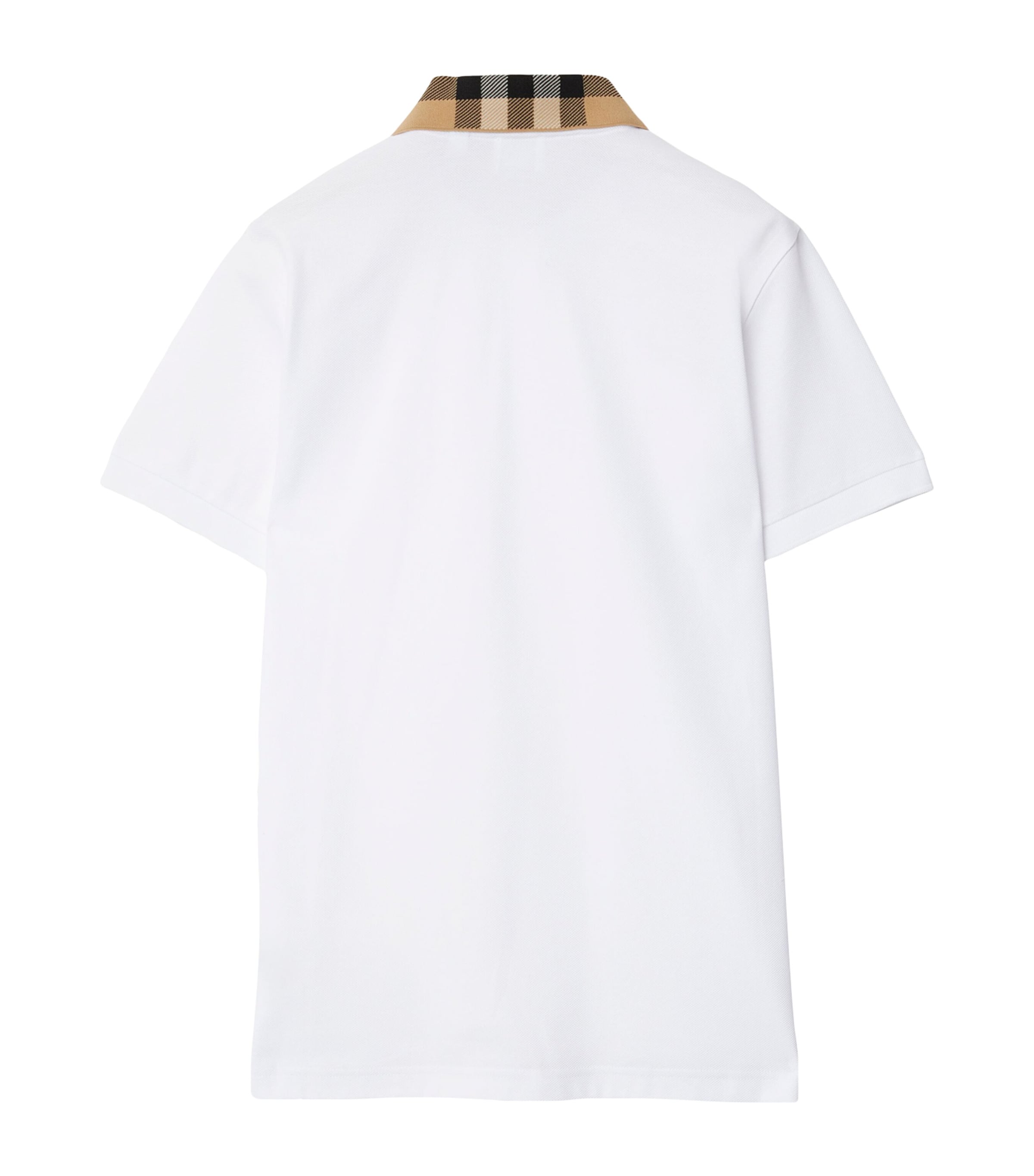 Cotton Check-Collar Polo Shirt WHITE Image 5