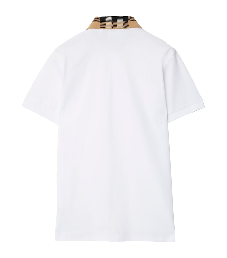 Cotton Check-Collar Polo Shirt WHITE Image 5