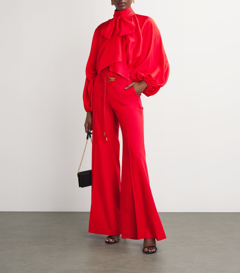 Wool-Blend Crush Tailored Trousers REDRED Image 2