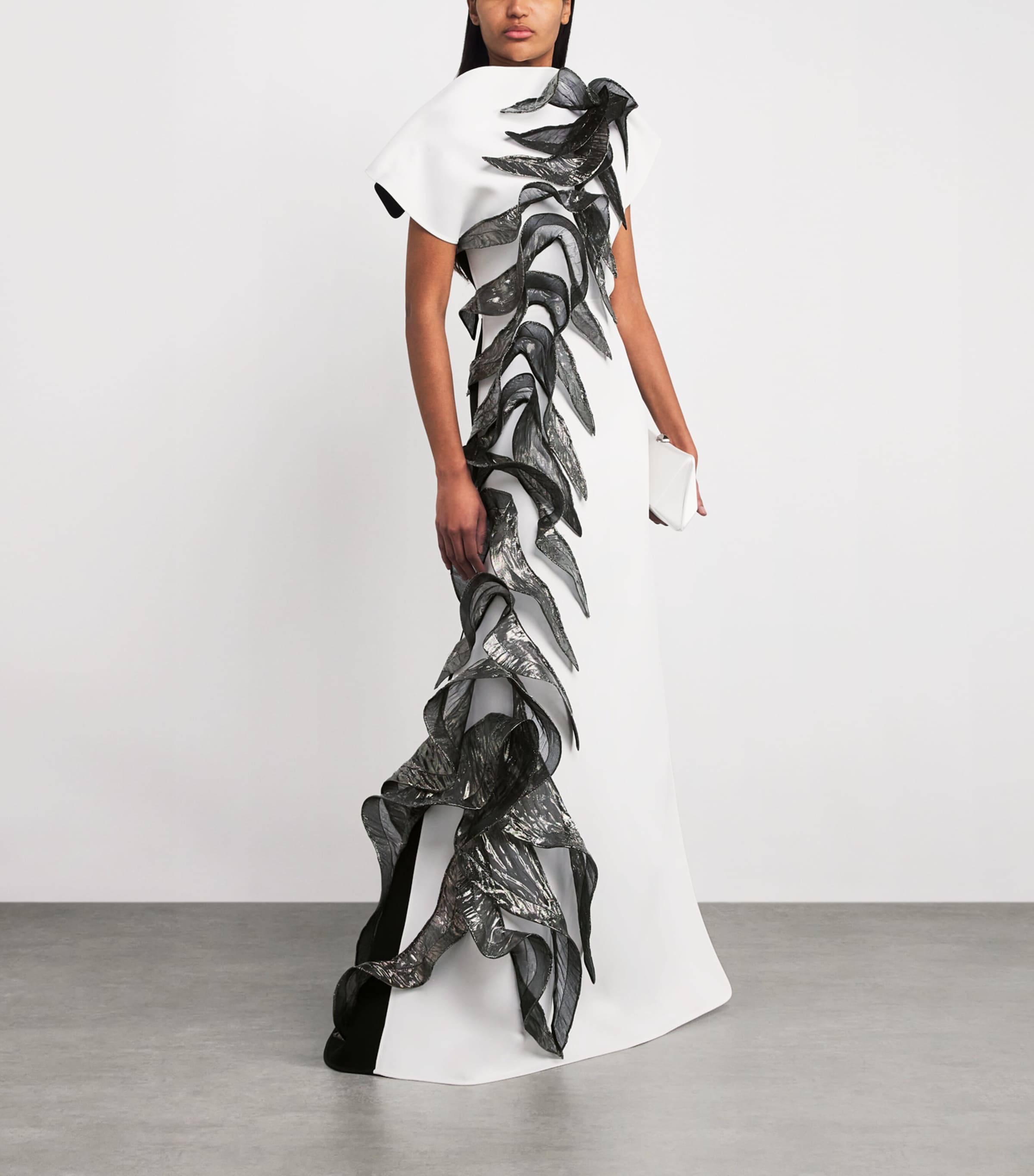 Metallic Embellished Collider Gown WHITE/BLK/BEETLEWING Image 2