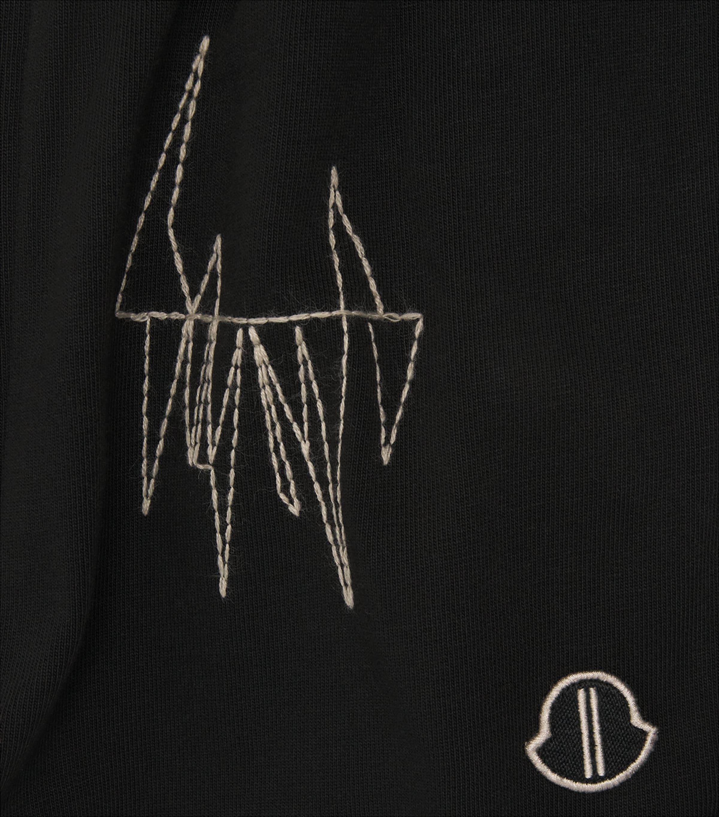 x Moncler Cotton Embroidered Straight Sweatpants 999 - BLACK Image 5
