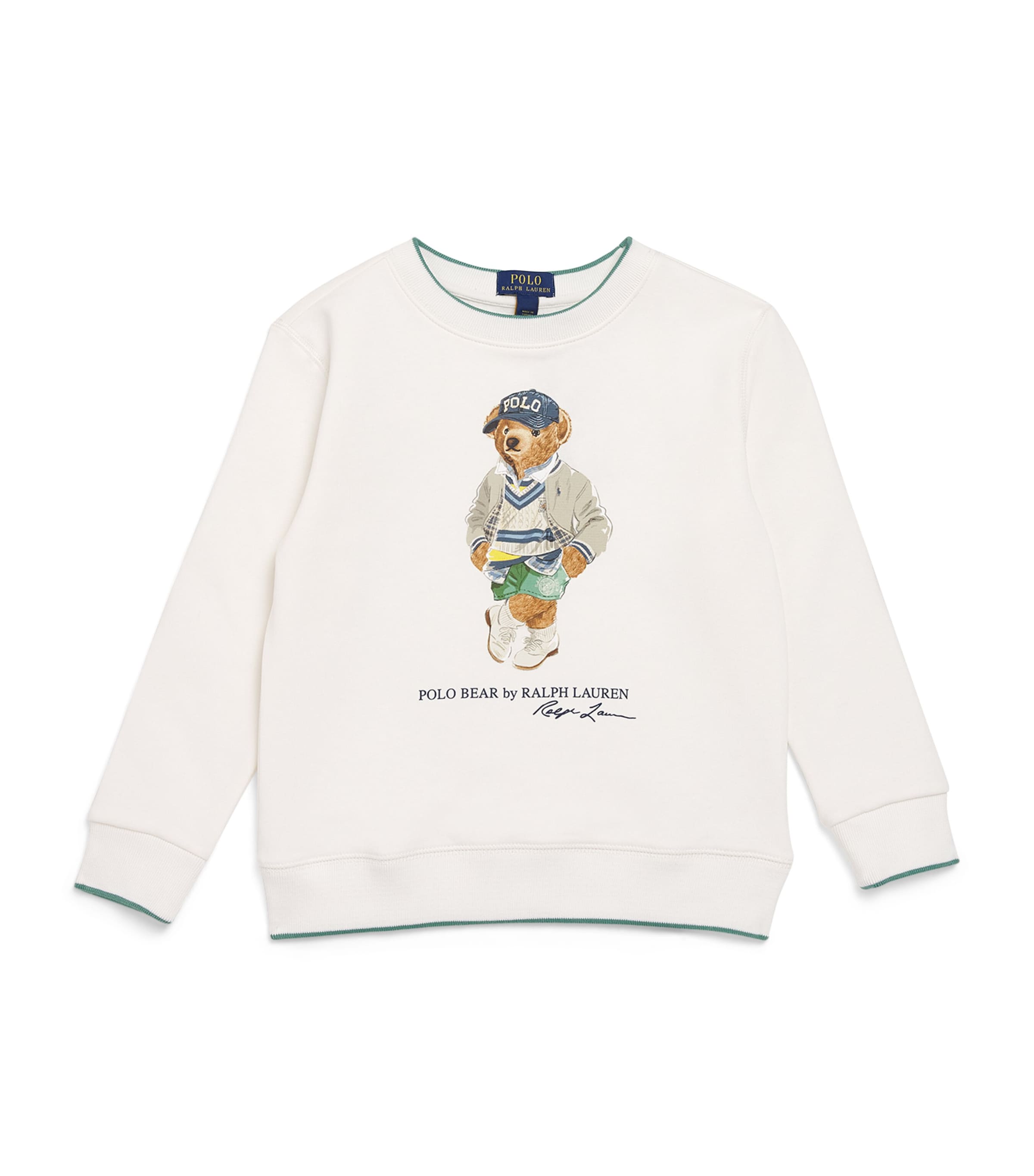 Cotton-Blend Polo Bear Sweatshirt (2-7 Years) PF25 NEVIS BEAR Image 1