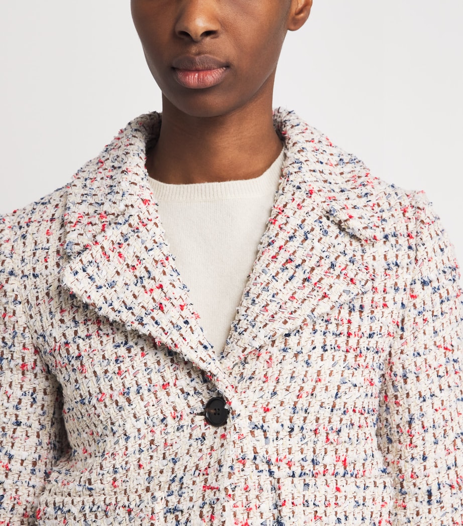 ME+EM Womens Cotton-Blend Heritage Crop Jacket Cream Multi Image 3