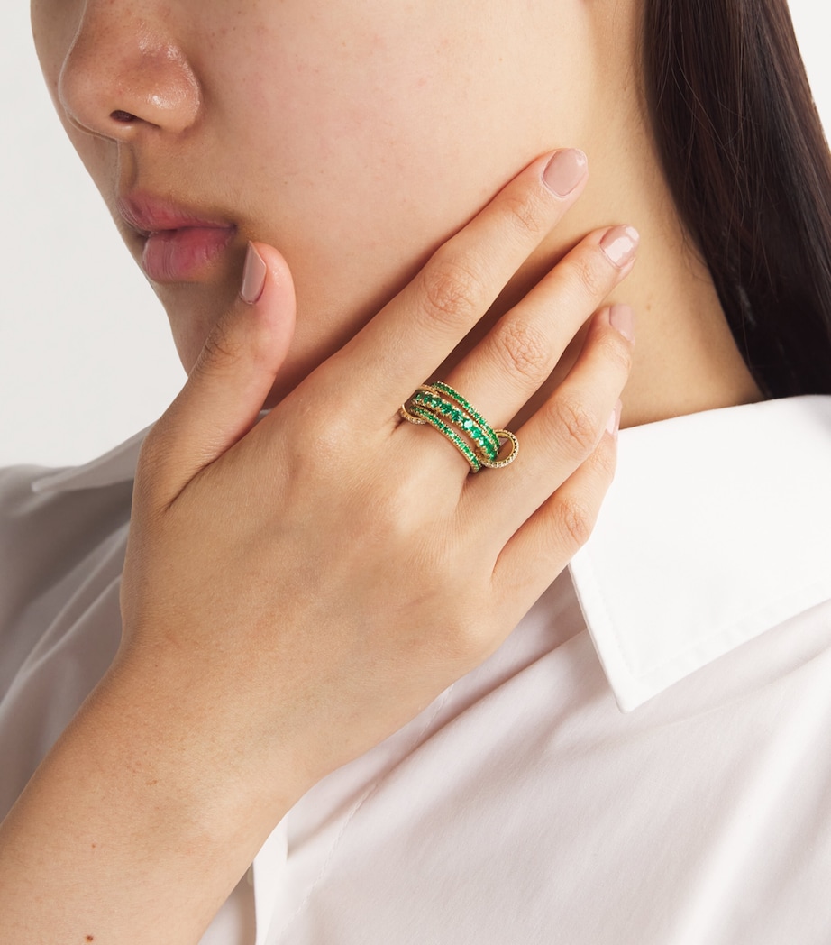 Yellow Gold, Diamond and Emerald Ring YELLOW GOLD Image 2