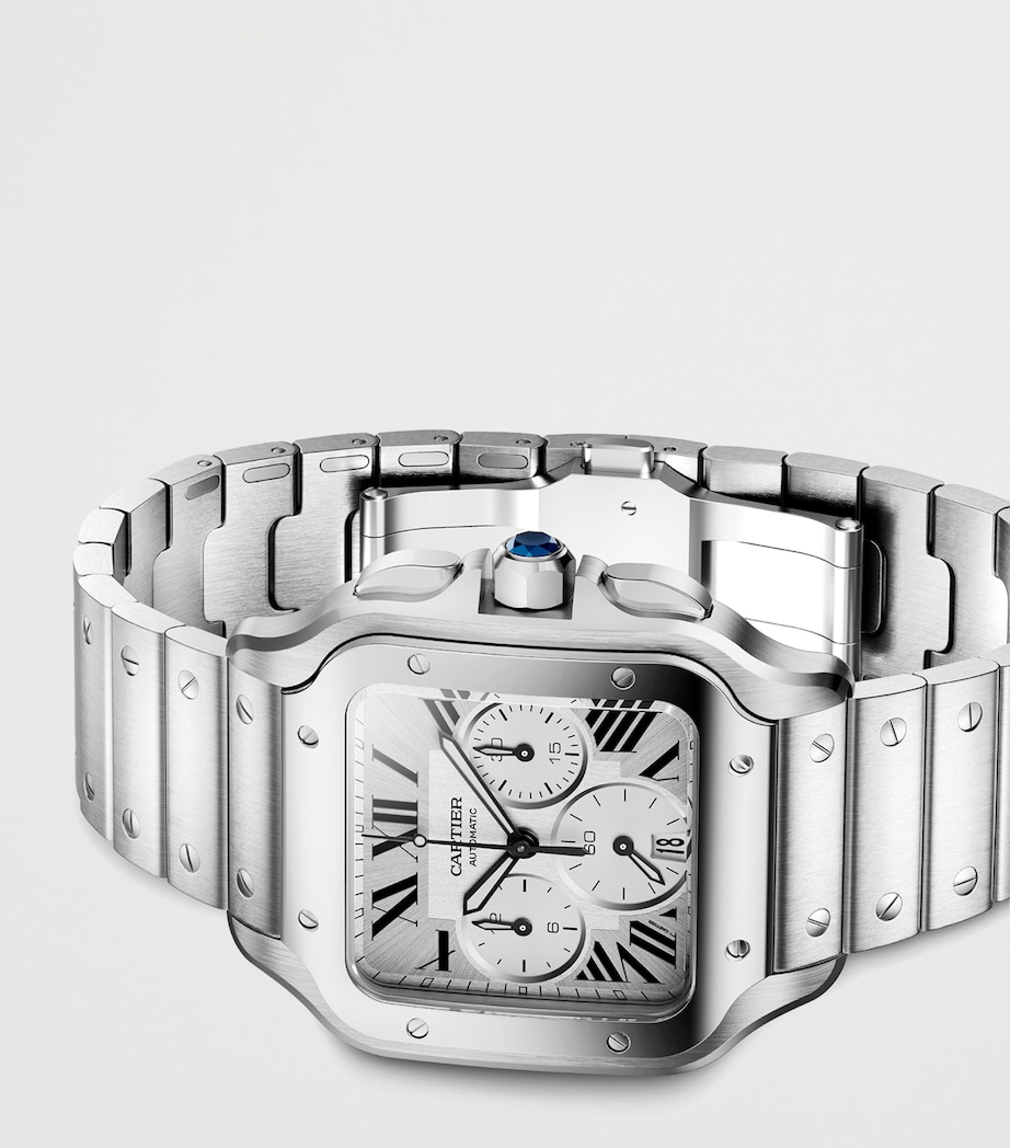 Cartier Large Stainless Steel Santos de Cartier Chronograph Watch 39.8mm Steel Image 4