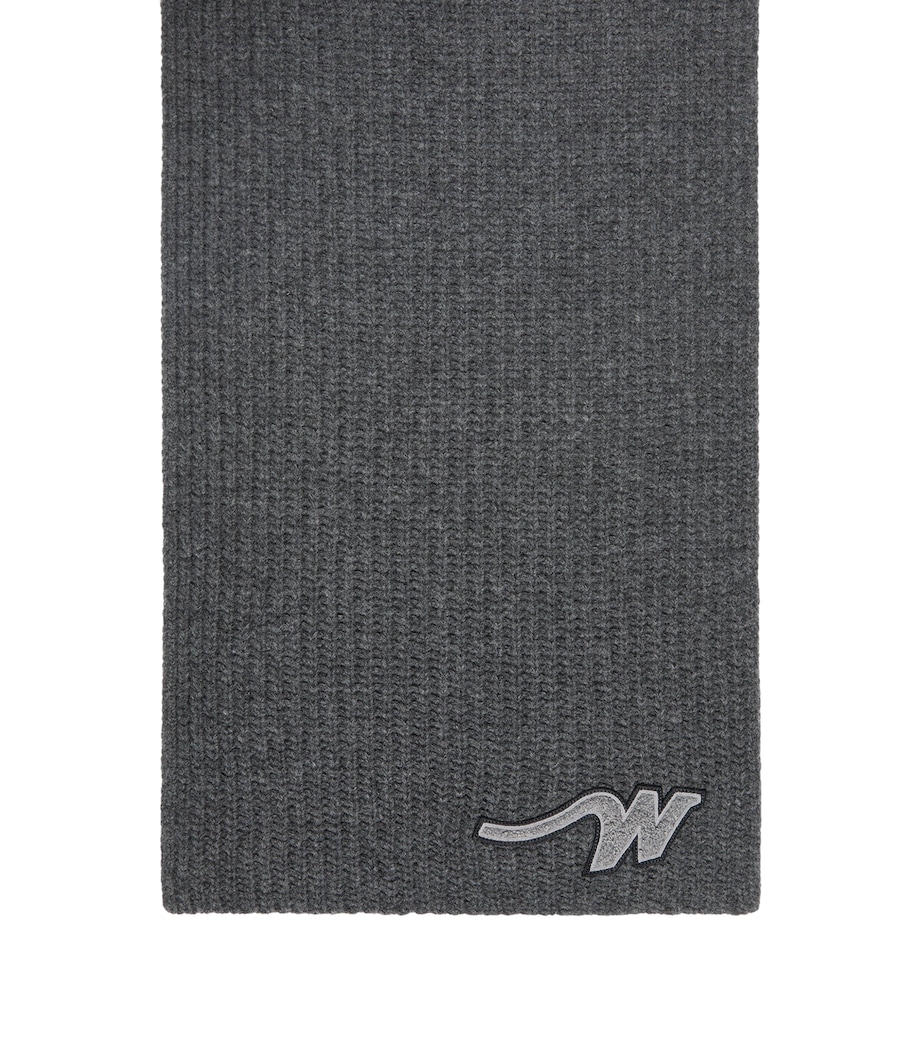 Weekend Max Mara Virgin Wool Initial Scarf Dark Grey Image 1