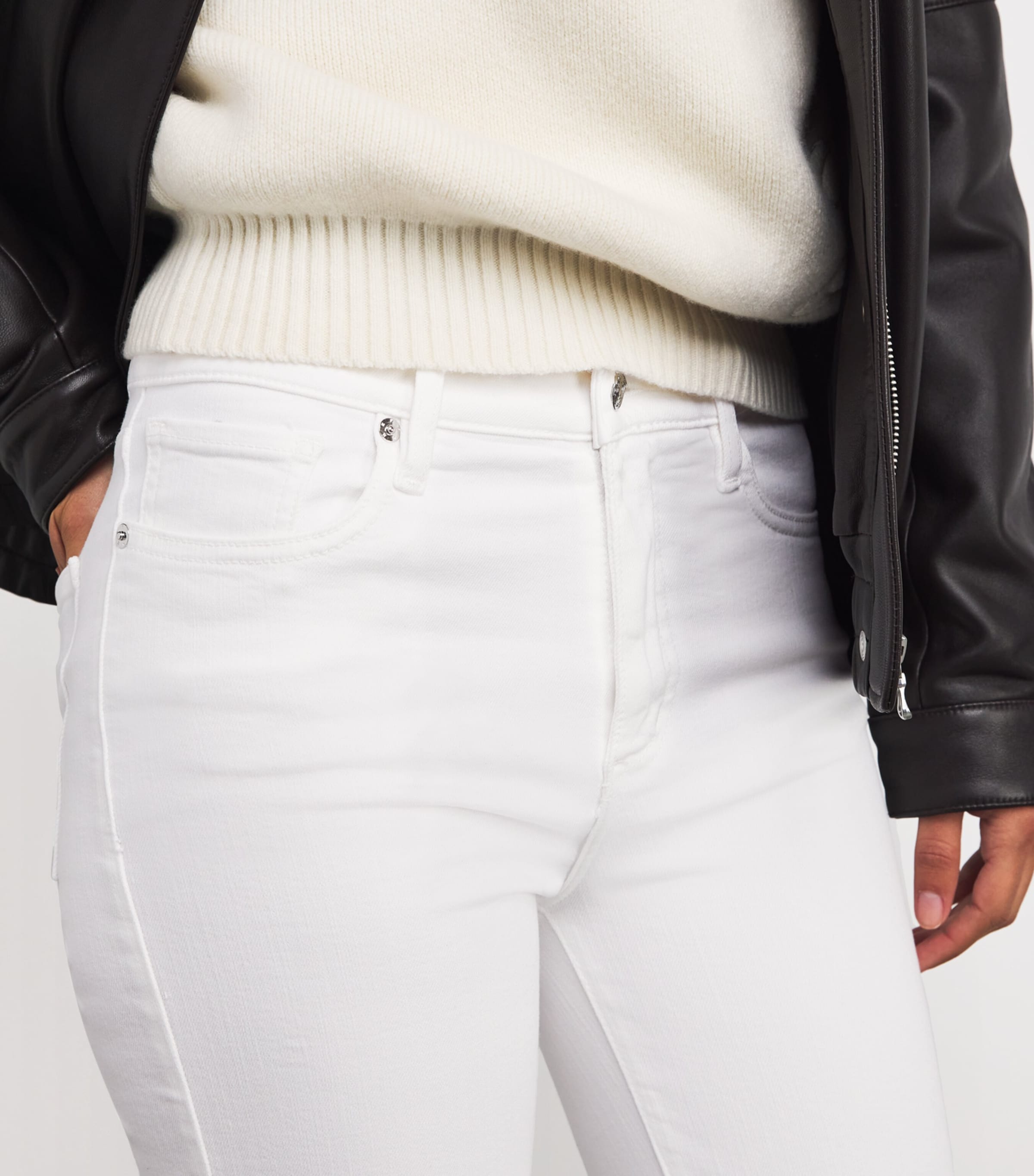 Le Slim Palazzo Wide-Leg Jeans WHITE Image 6