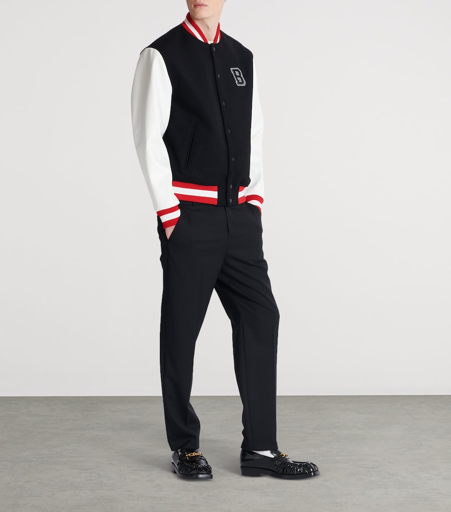 Virgin Wool Logo Bomber Jacket EBE NOIR/BLANC/ROUGE Image 7