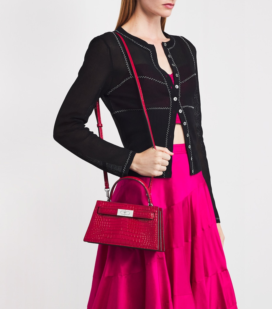 Mini Croc Leather Lee Radziwill Top-Handle Bag RED SKY 600 Image 5