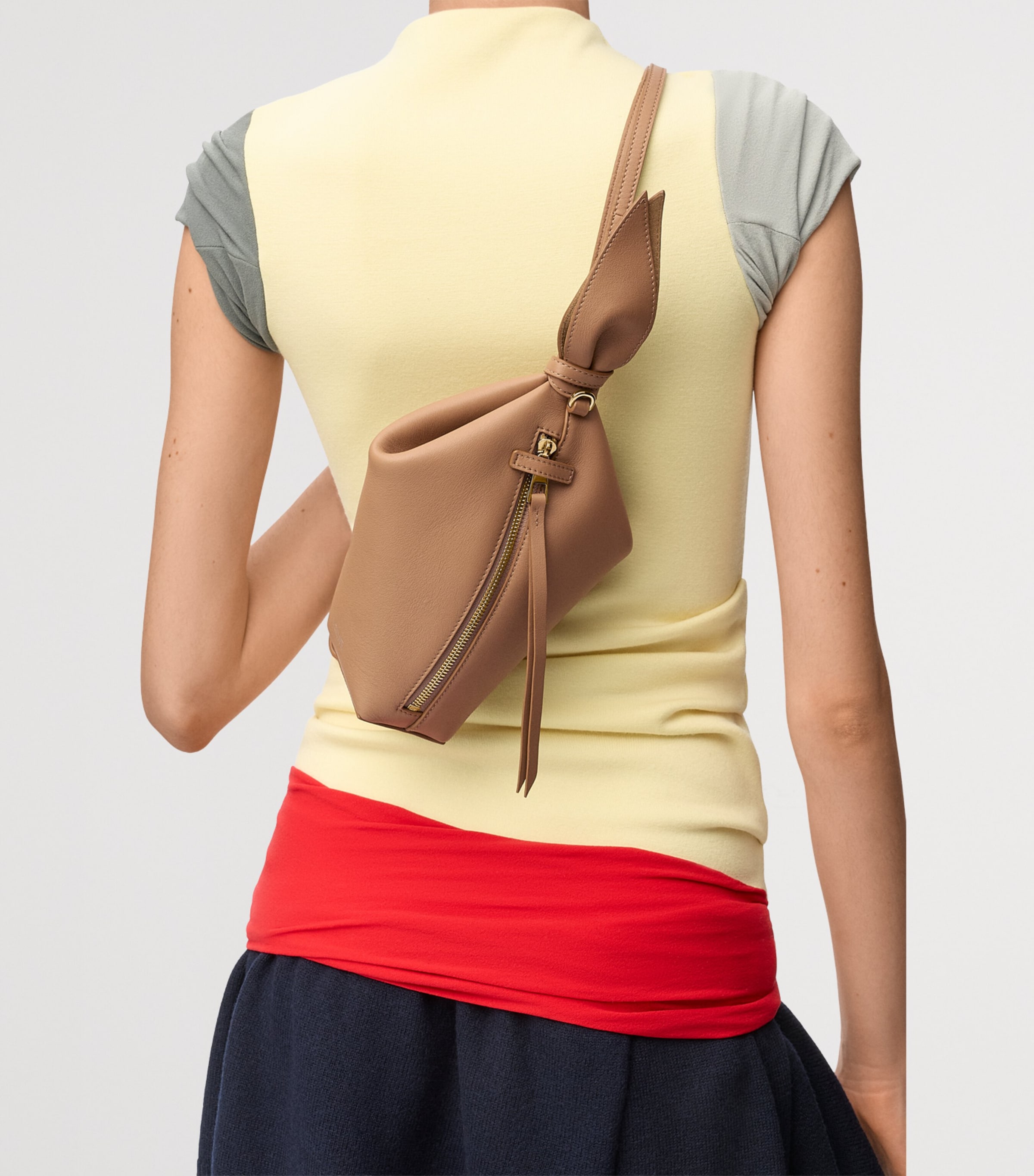 LOEWE Leather Scarf Backpack Mocha Image 8