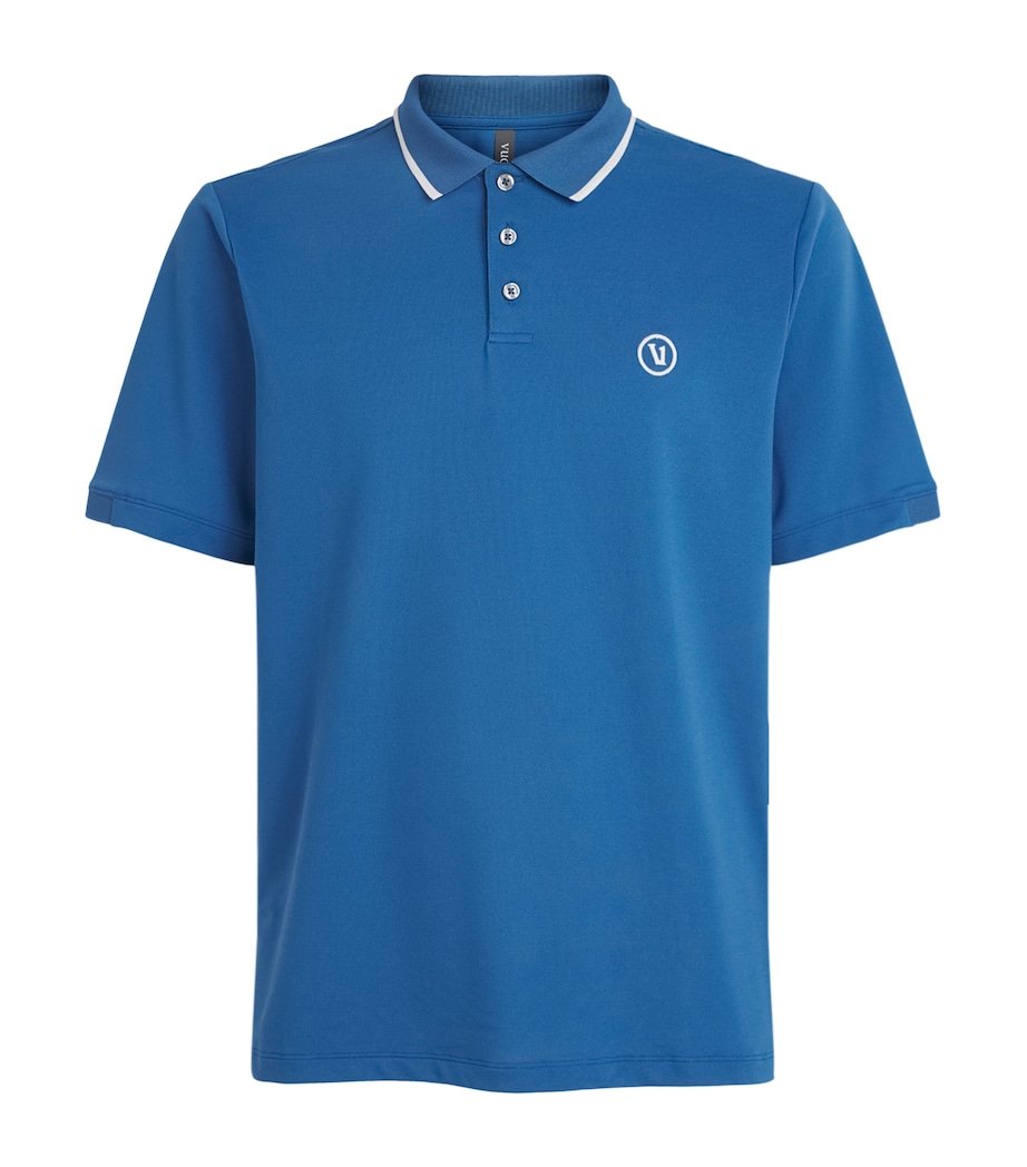 VUORI Mens Embroidered Gamepoint 2.0 Polo Shirt Tlh Court Blu Heathr Image 1