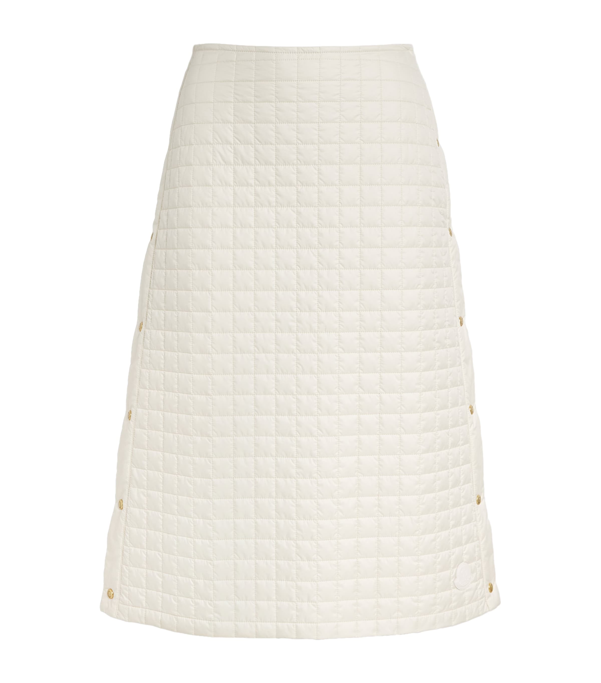 Moncler Microfiber Quilted Midi Skirt In Neutral