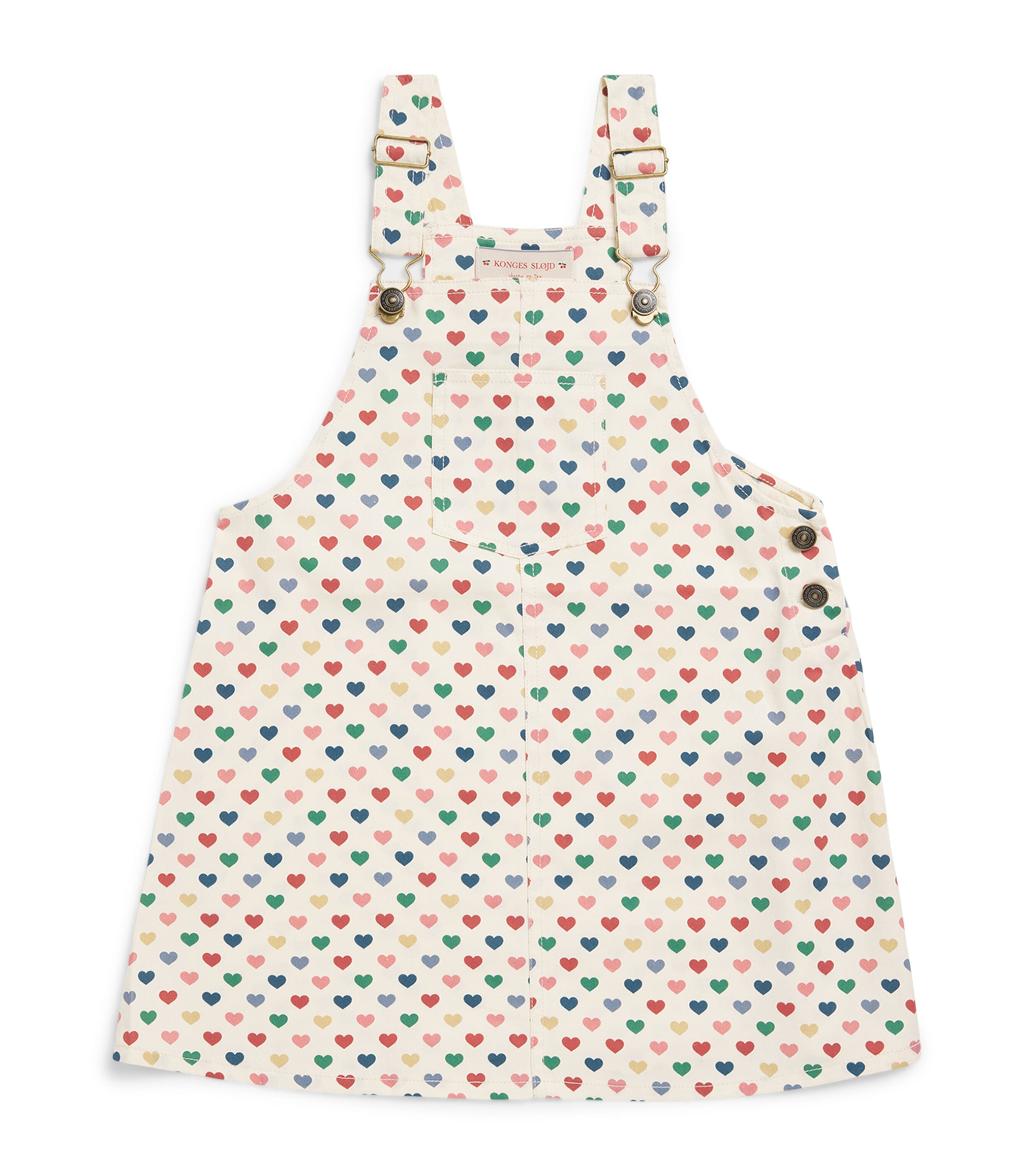 KONGES SLOJD HEART PRINT FRANKIE OVERALL DRESS 