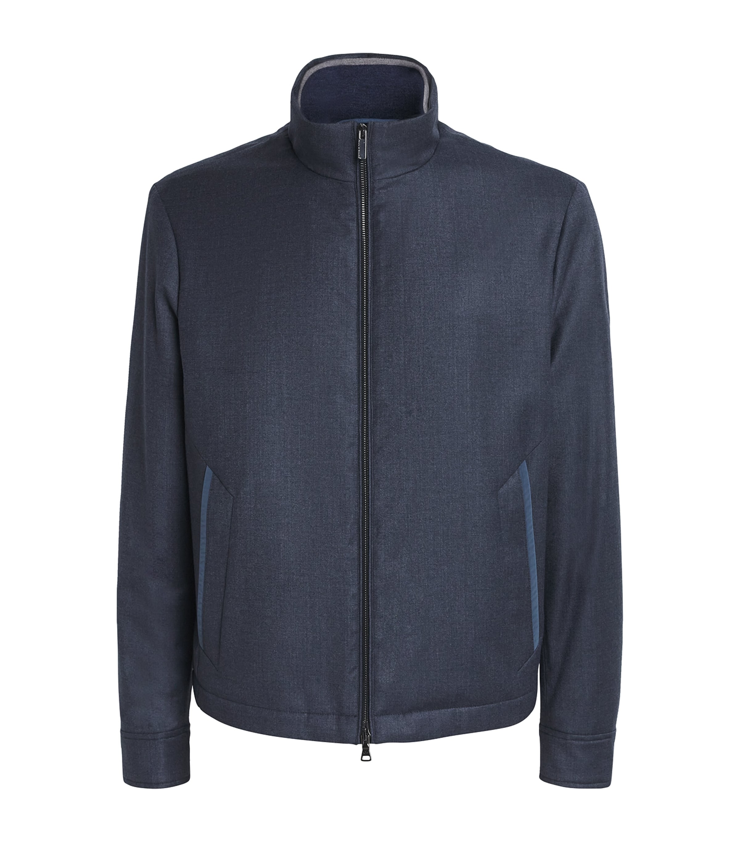 Paul & Shark Virgin Wool-silk Jacket In Blue