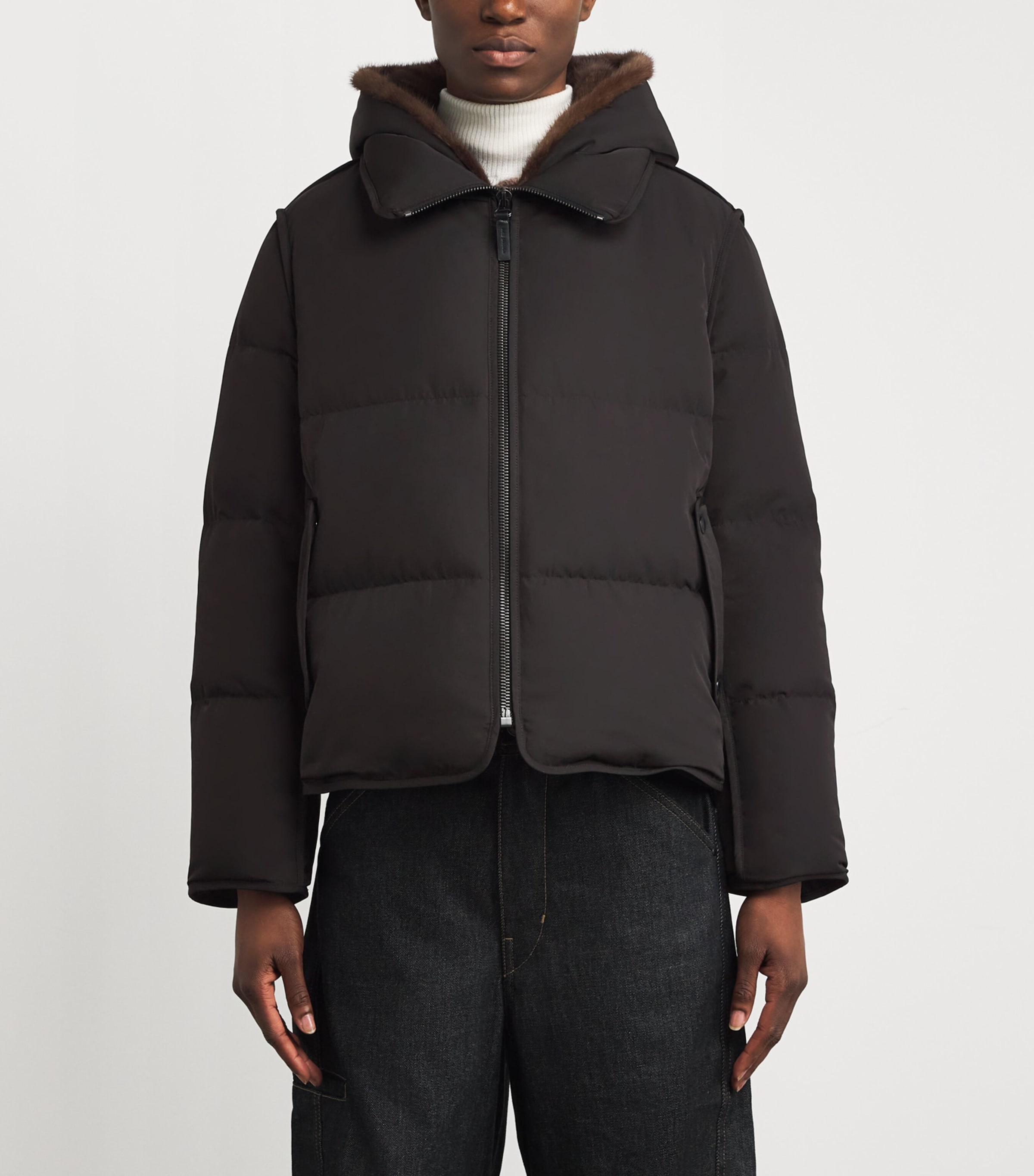 Down-Mink Technical Puffer Jacket (55cm) B1163 Image 3