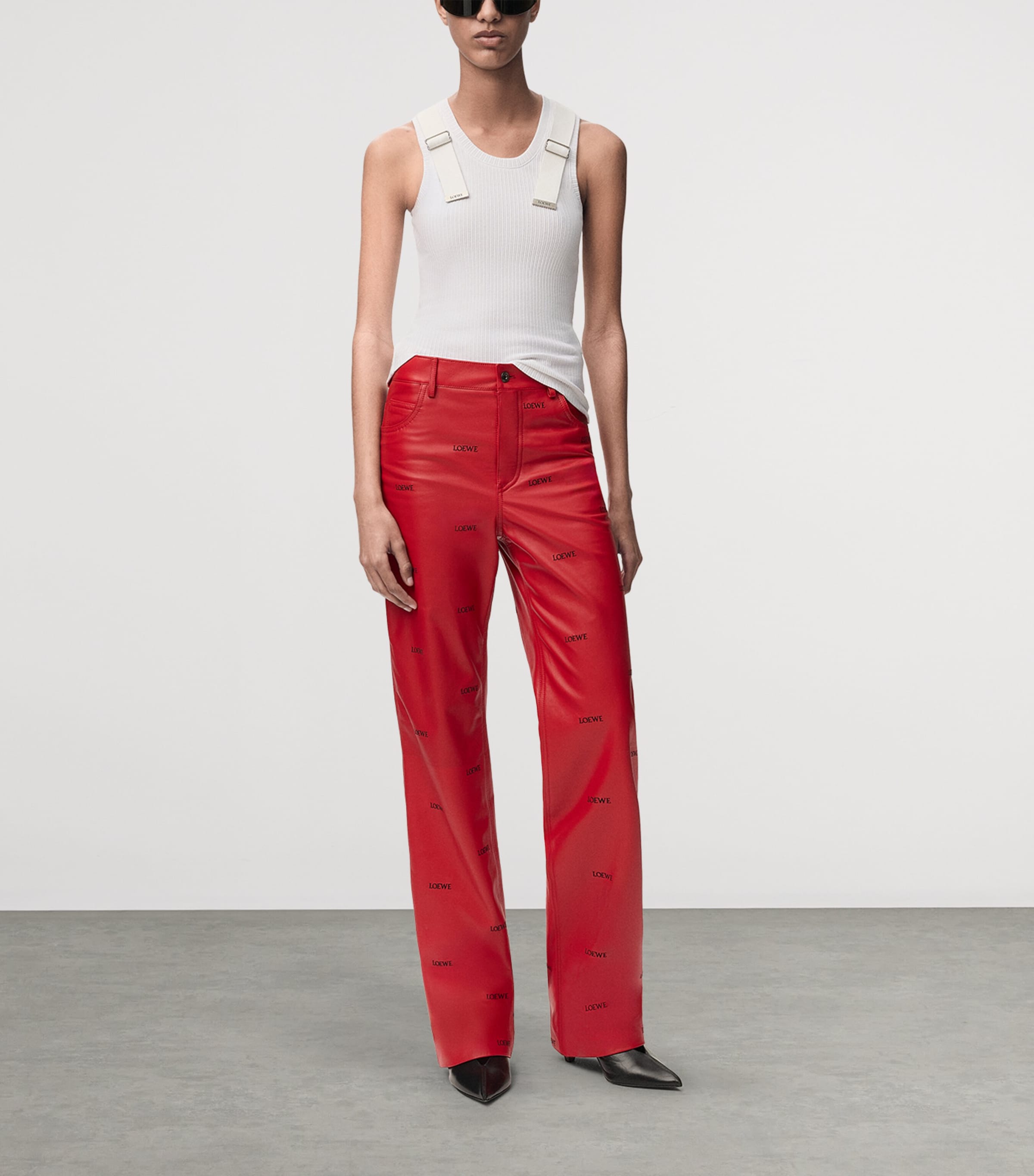 LOEWE Womens Embellished Tank Top White Image 2