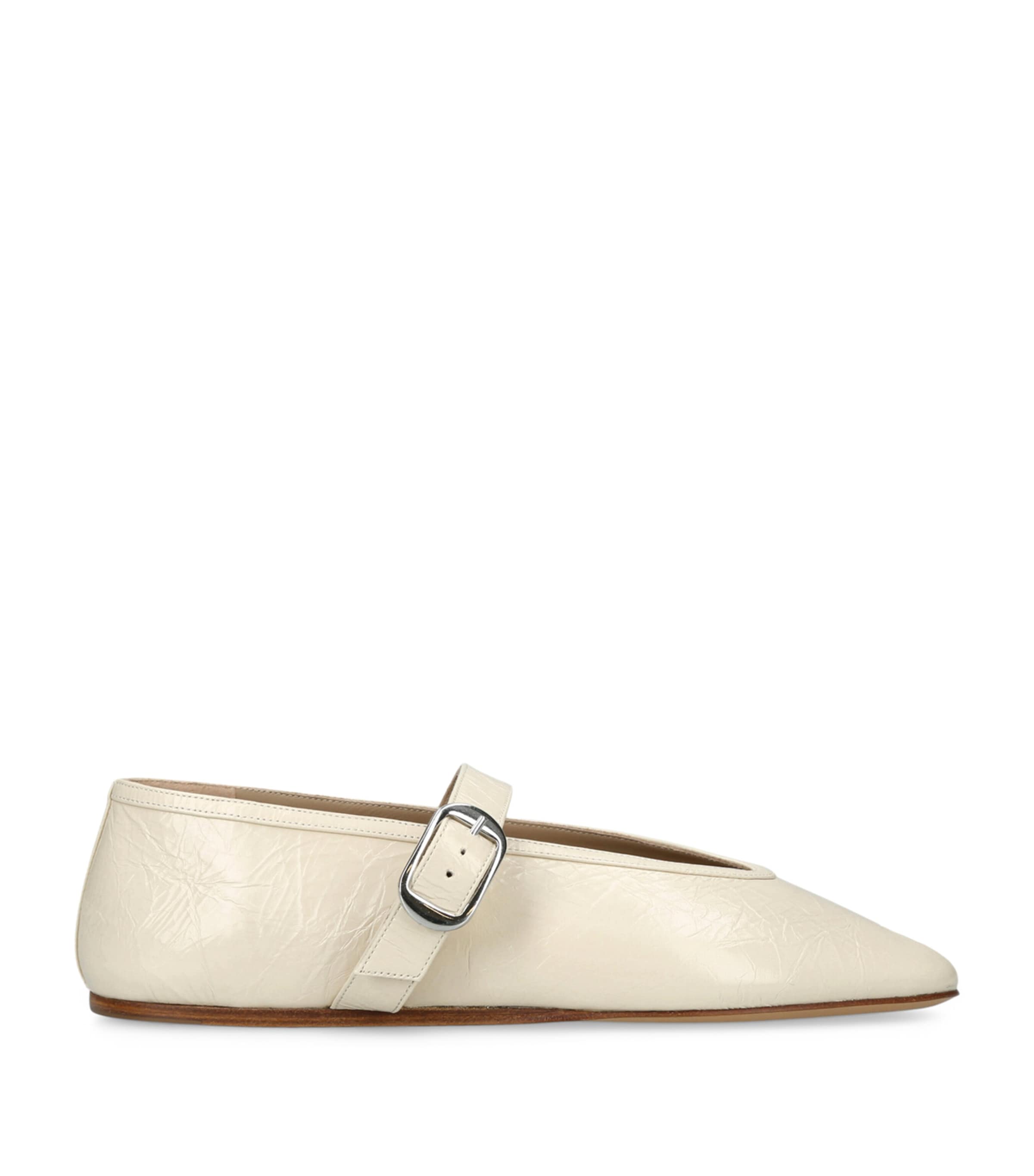 Le Monde Beryl Naplack Leather Stella Ballet Flats In Neutral
