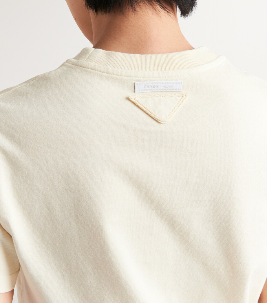 Prada Womens Fabric Logo T-Shirt Image 5