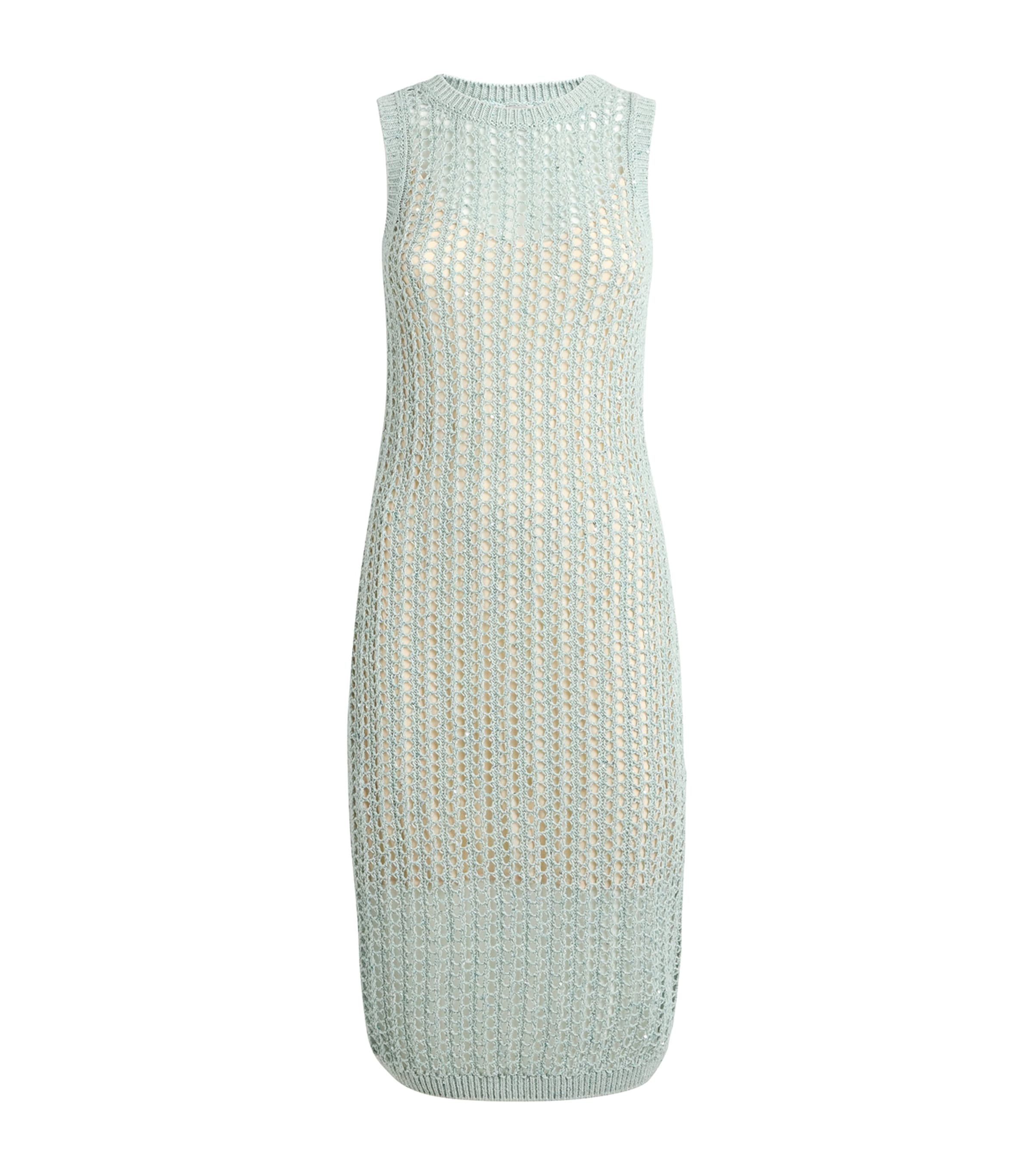 Eleventy Womens Cotton-Blend Crochet Midi Dress Giada Image 1