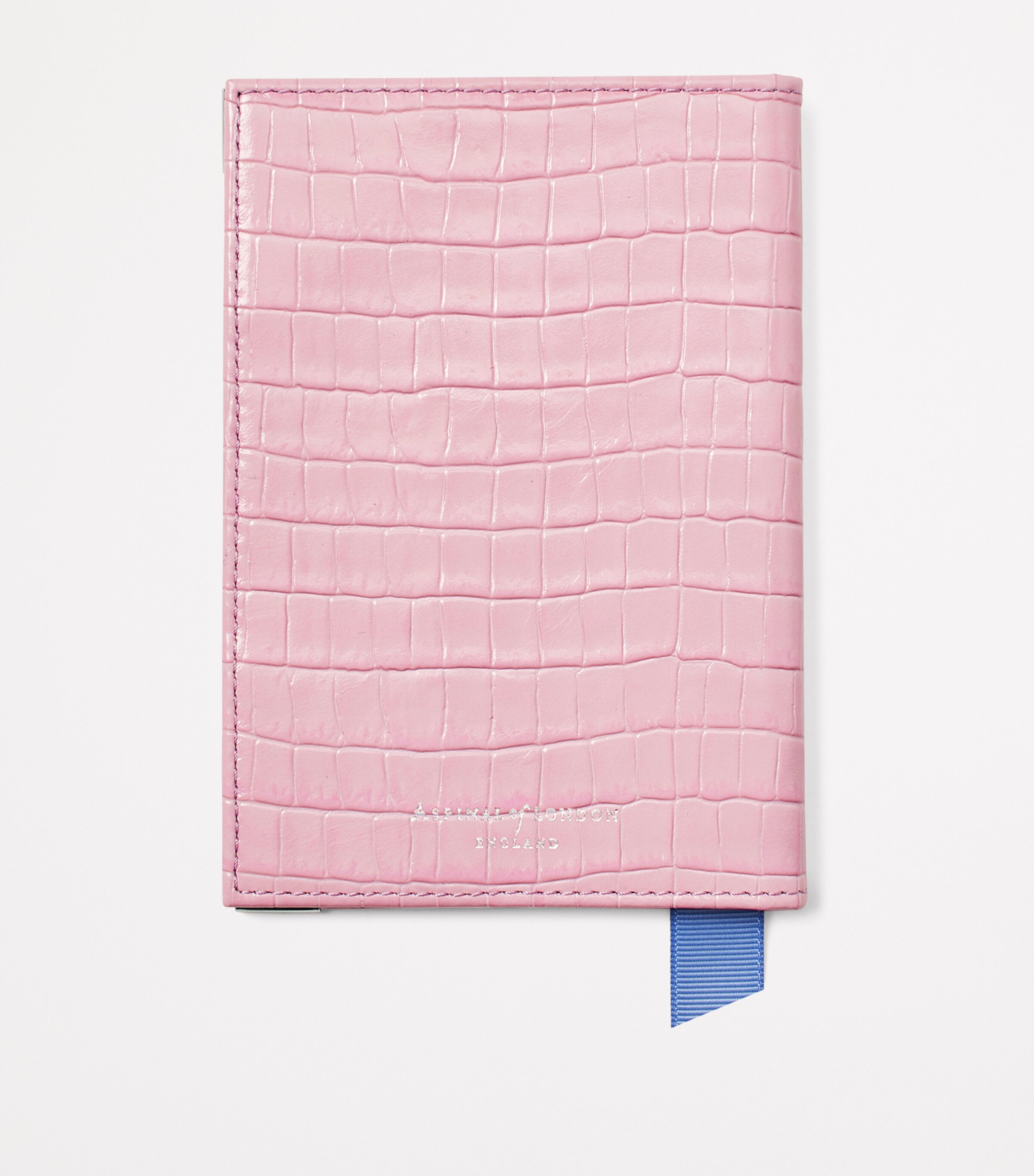 Croc-Embossed Leather Passport Cover LILAC Image 2