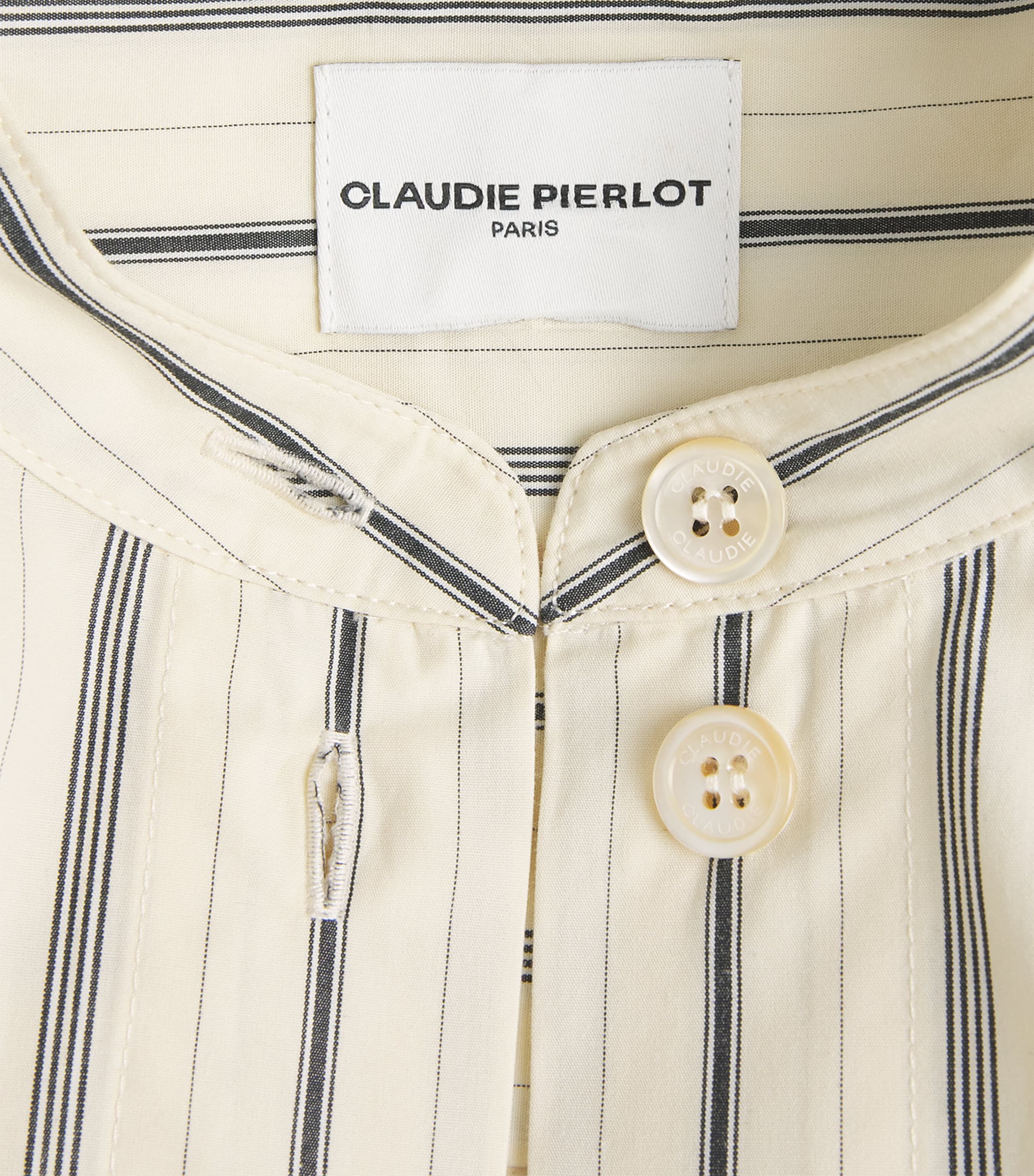Claudie Pierlot Womens Cotton Stripe Mini Dress Multicolored Image 6