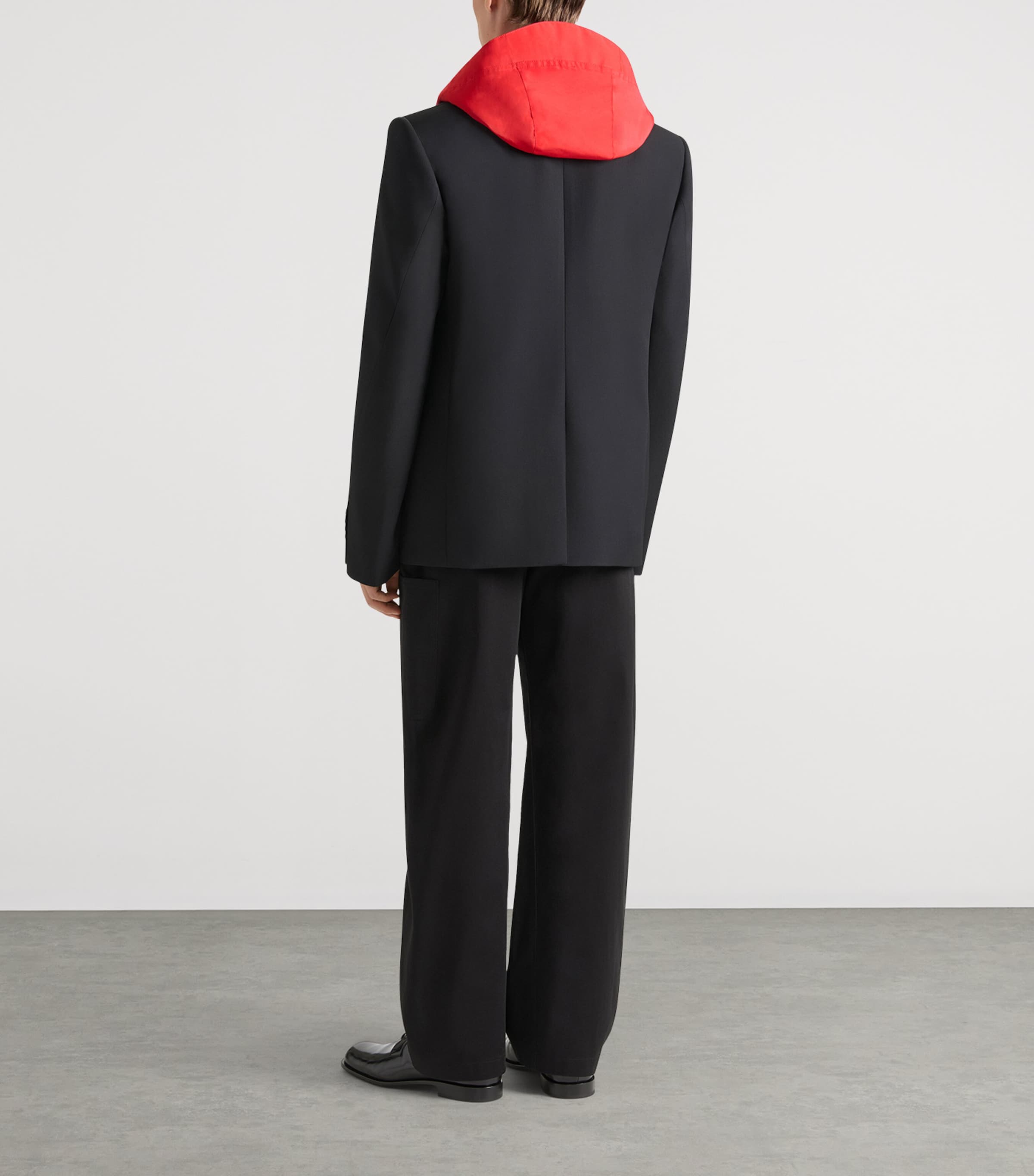 Wool Single-Breasted Blazer BLACK Image 3