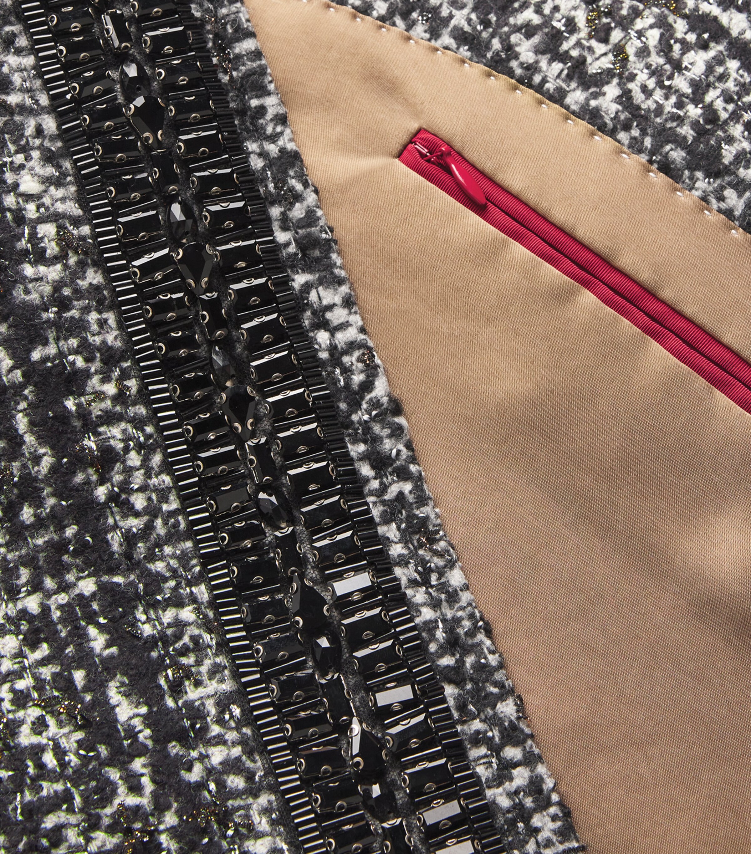 Wool-Blend Embellished Coat BLACK Image 5