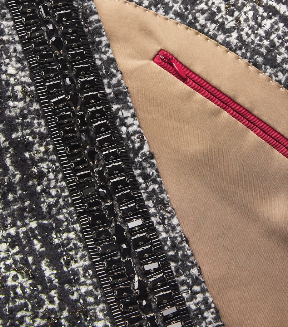 Wool-Blend Embellished Coat BLACK Image 5