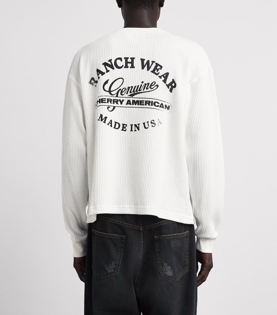 Cherry Los Angeles Mens Ranchwear Thermal Sweater White Image 5