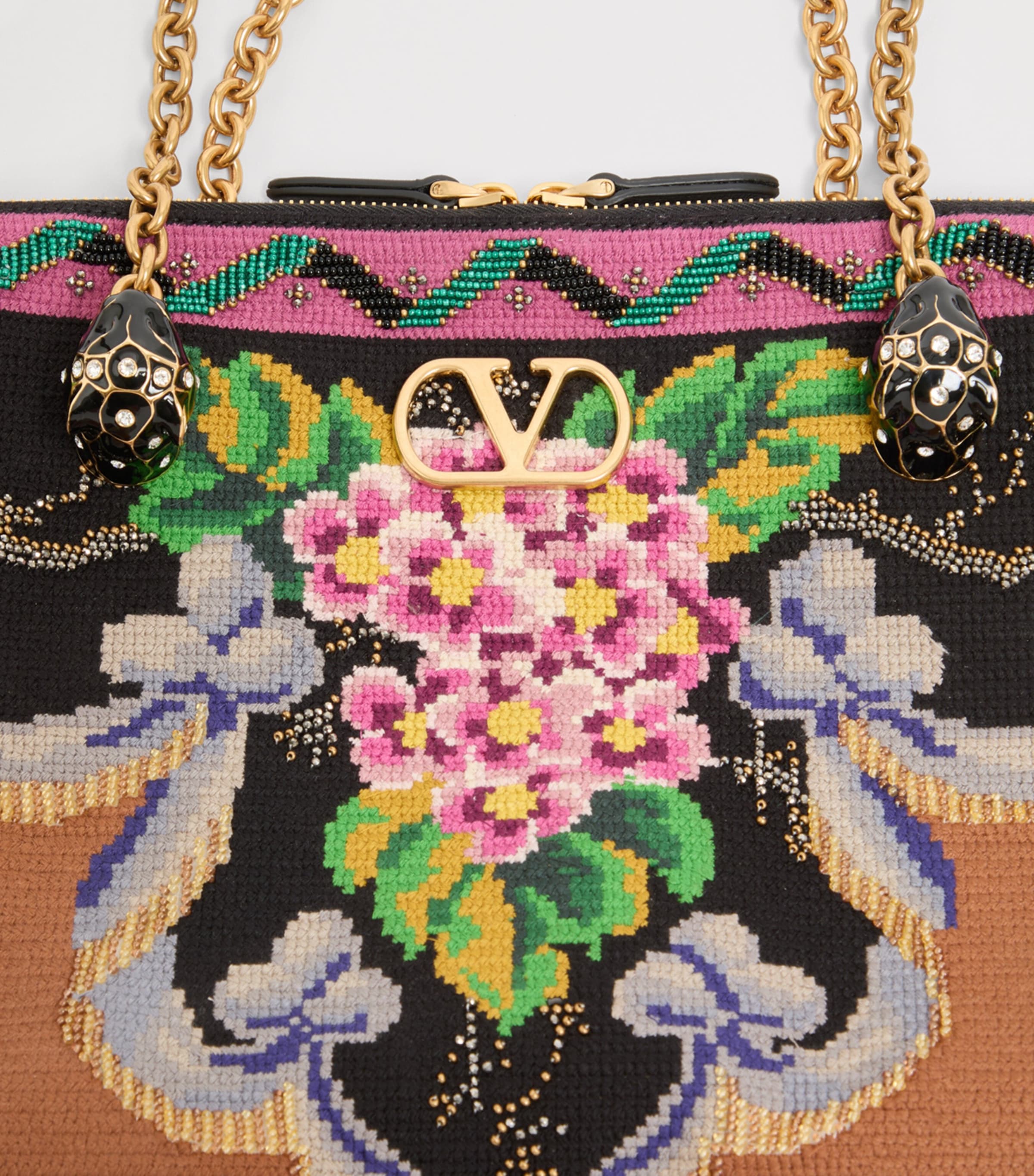 Valentino Garavani Medium Beaded Panthea Shoulder Bag Image 6