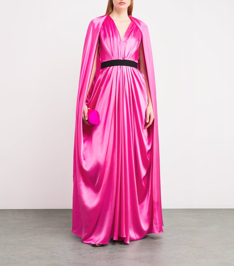 Silk Khalyn Maxi Dress HOT PINK Image 2