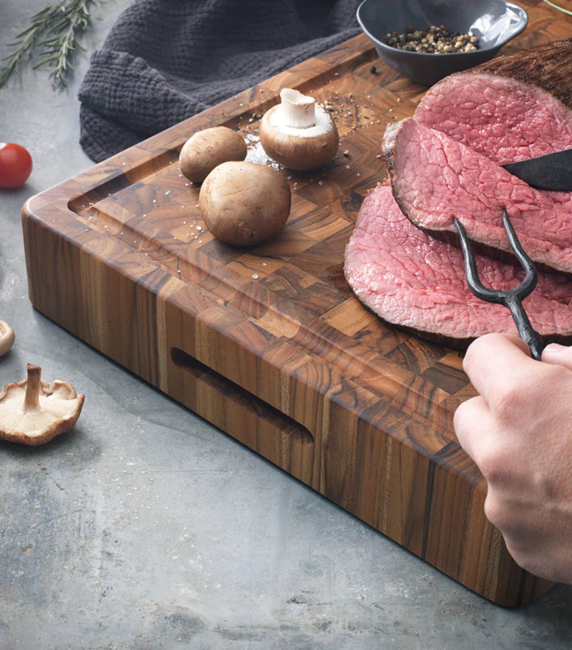 TeakHaus Extra Thick Butcher Block Carving and Cutting Board (52cm x 36cm) Wood Image 2