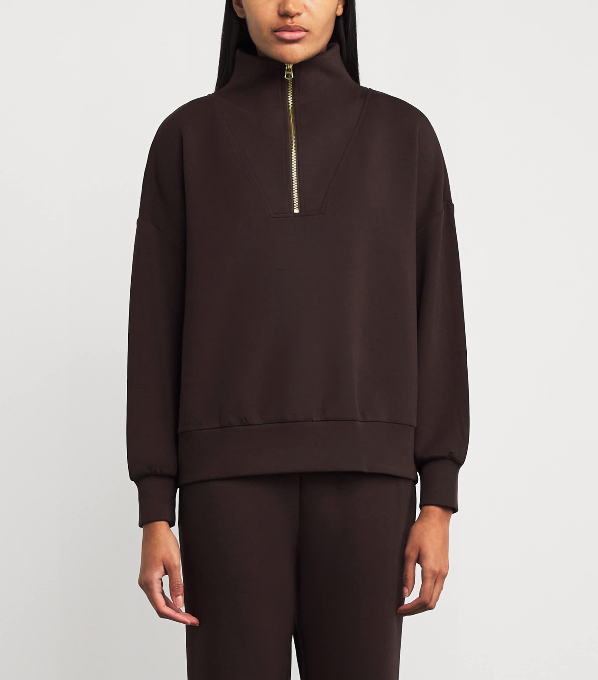 DoubleSoft Hawley Half-Zip Sweatshirt COFFEE BEAN Image 3