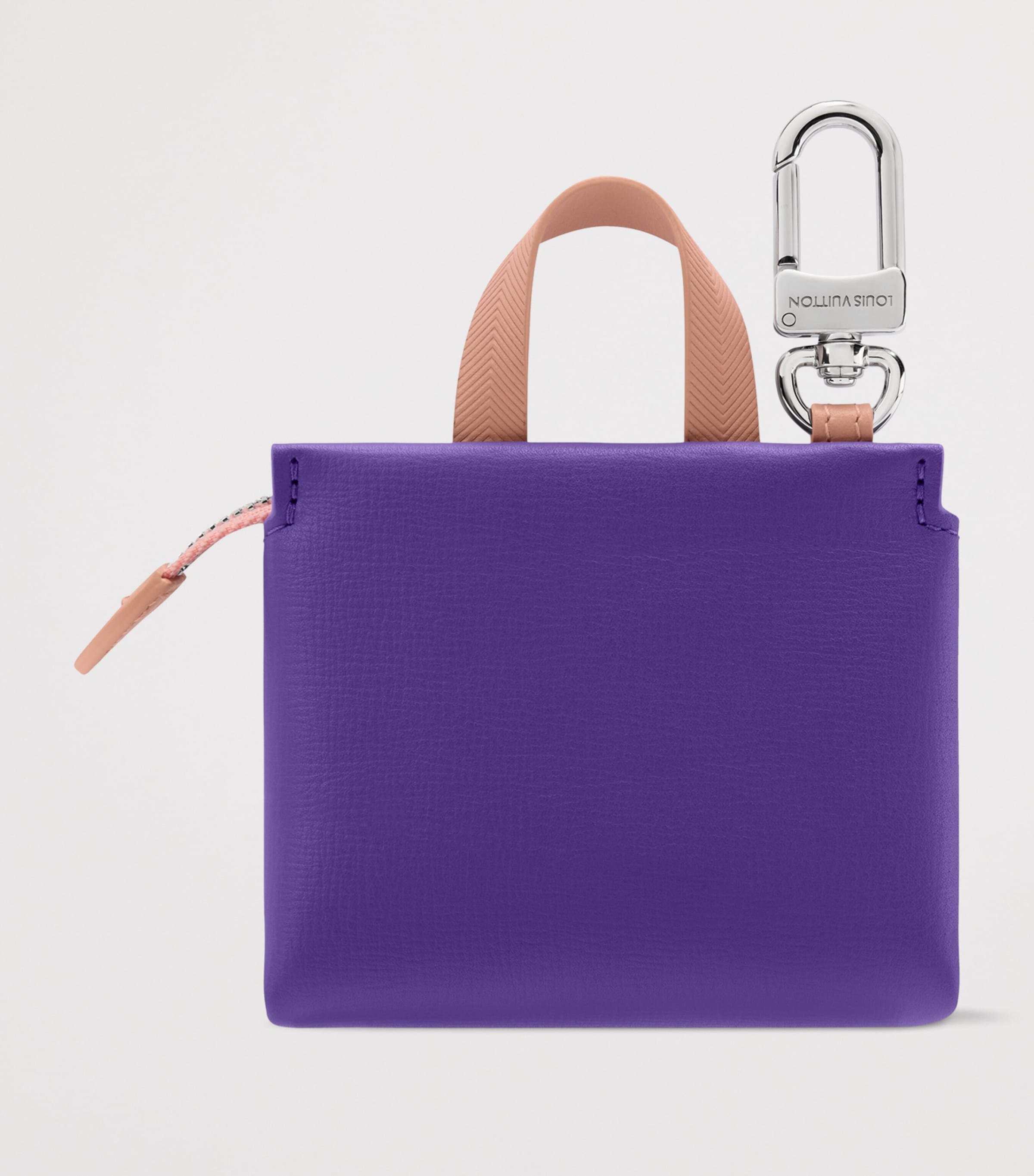 LOUIS VUITTON Mini Leather Shopper Bag Charm Purple Image 3