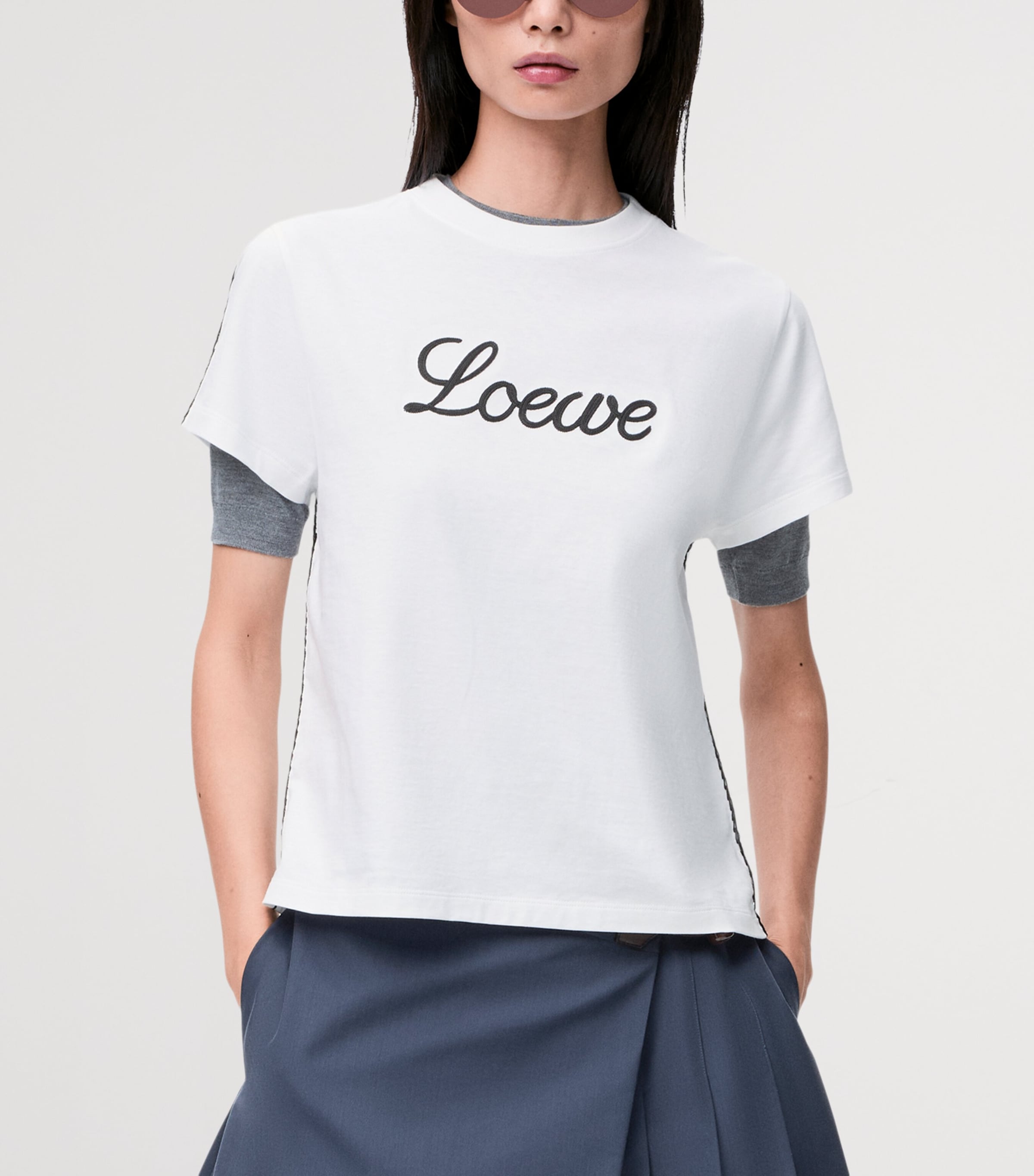 Stretch-Cotton Logo T-Shirt WHITE Image 3