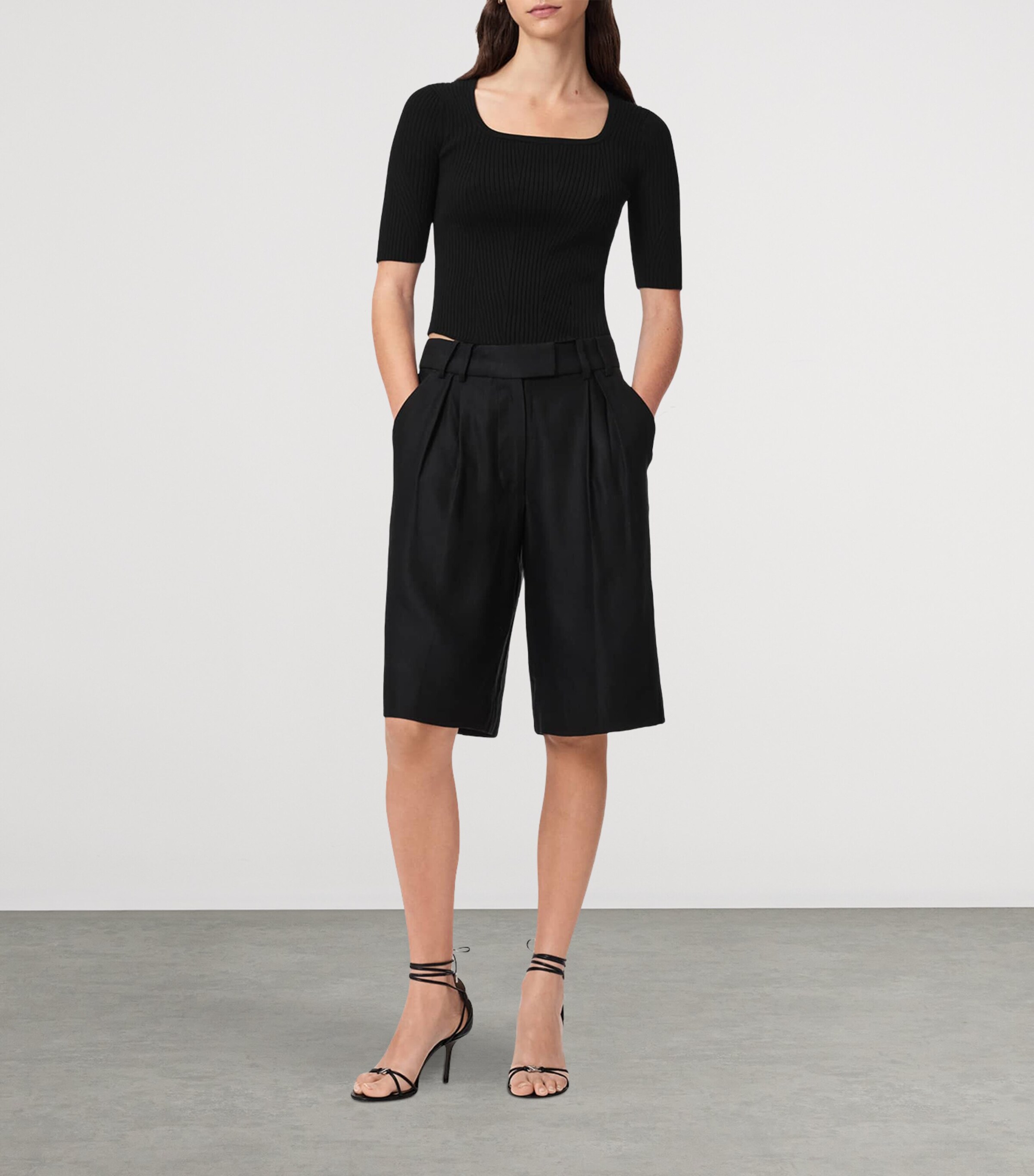 AllSaints Womens Cruz Hally Top Black Image 2
