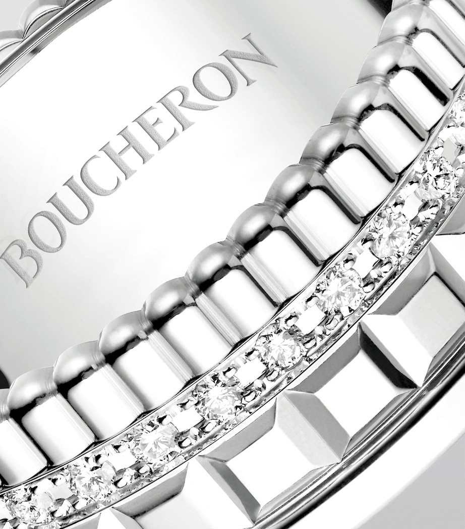 Small White Gold and Diamond Quatre Radiant Ring WHITE GOLD Image 3