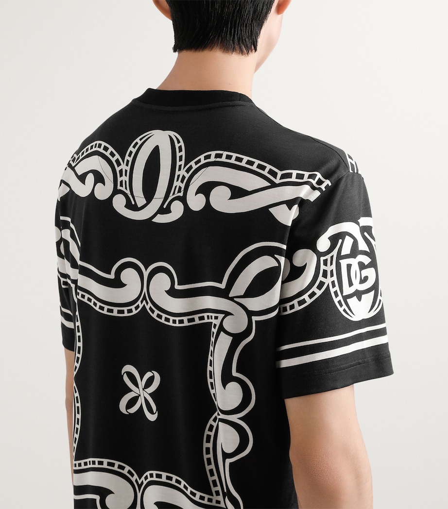 Silk Logo Print T-Shirt HN9RA-BANDANA NERO Image 4