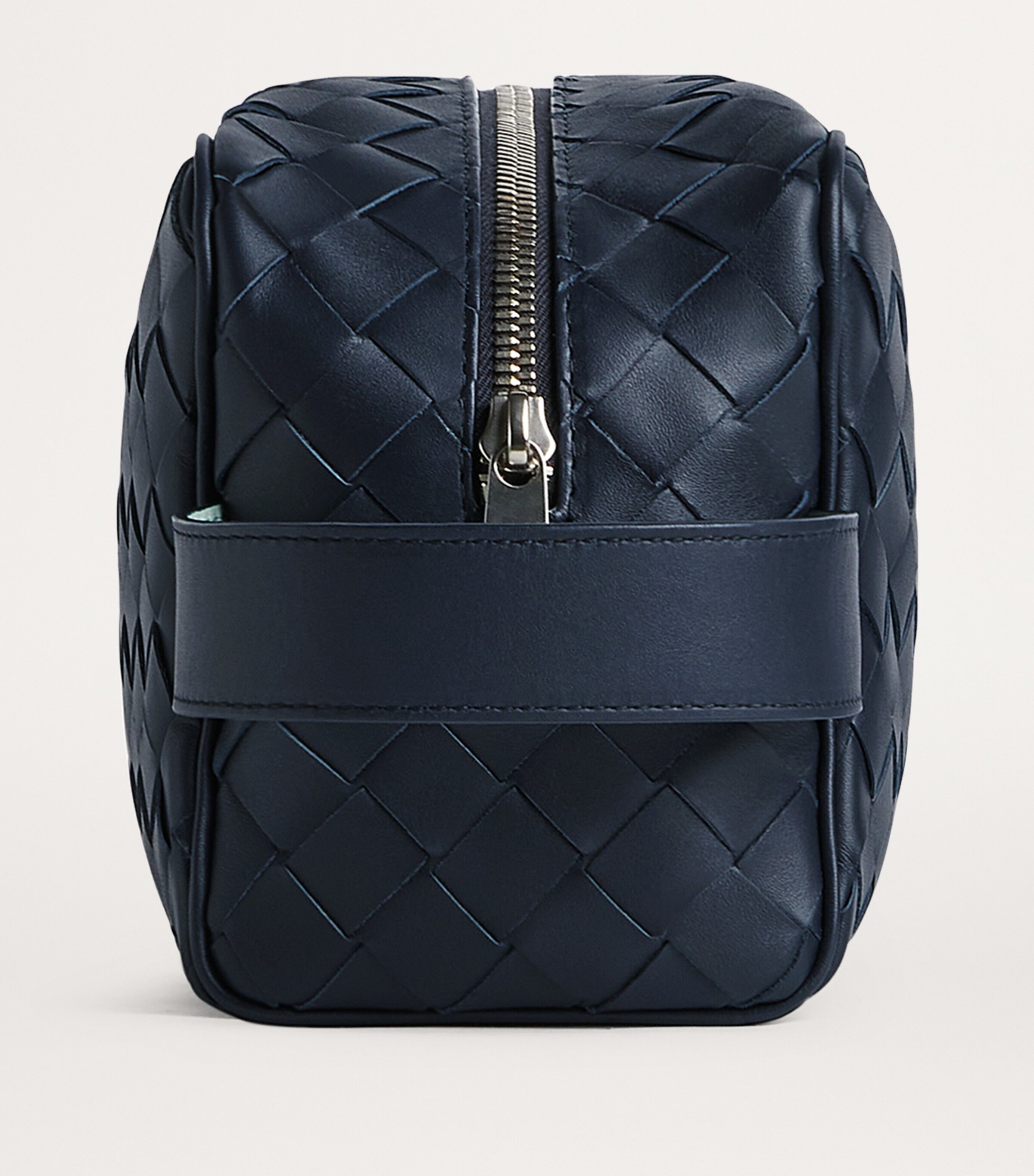 Bottega Veneta Blue Leather Intrecciato Wash Bag Harrods UK