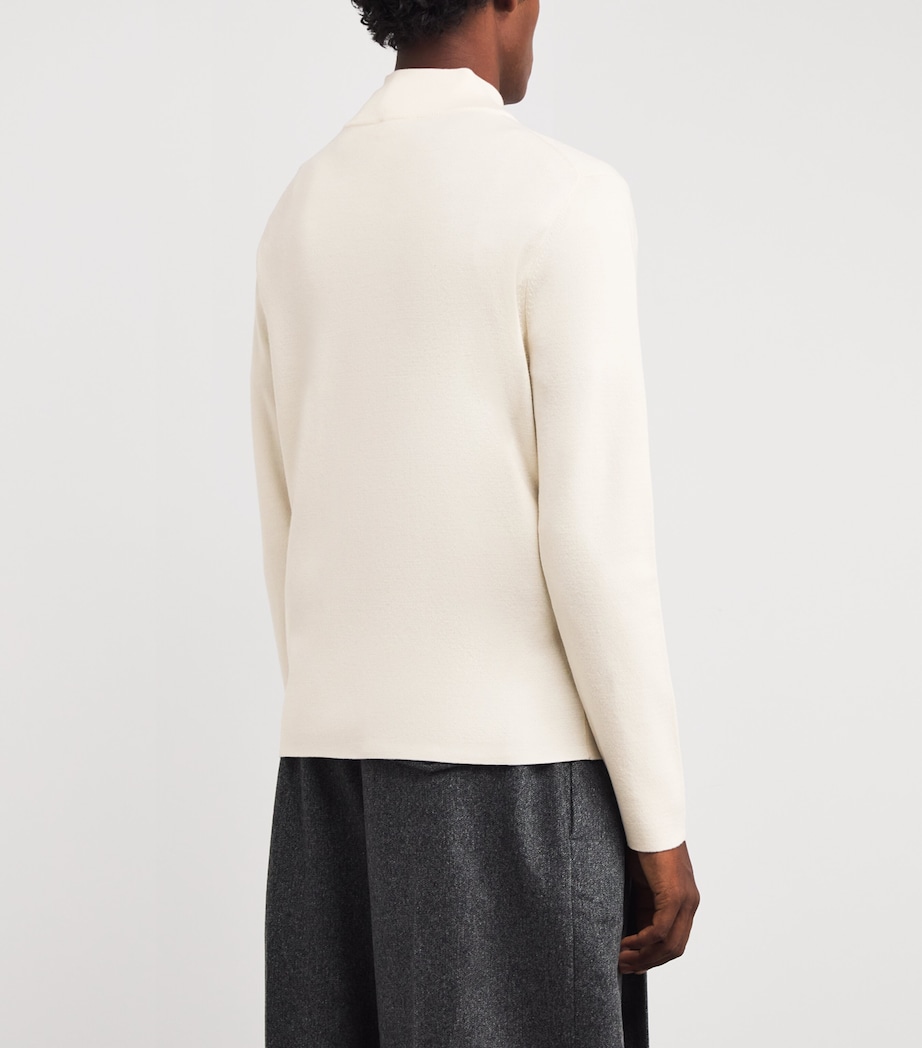 Wool Half-Zip Sweater OFF WHITE Image 4