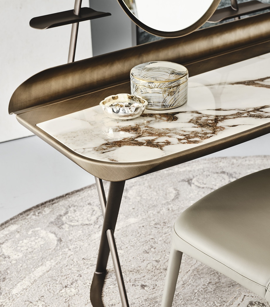 Bronzed Steel Cacoon Trousse Keramik Dressing Table BRUSHED BRONZE Image 5