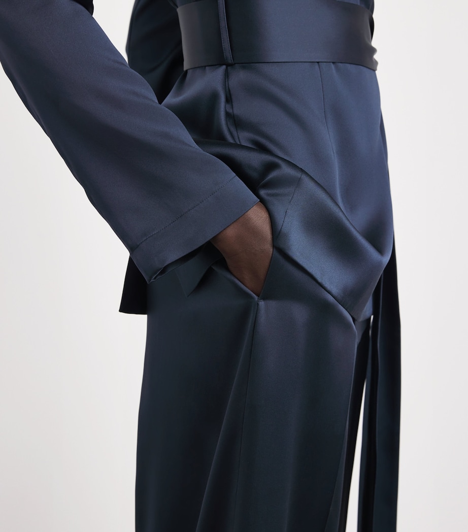 Joseph Womens Satin Dijon Tailored Trousers Indigo Image 6