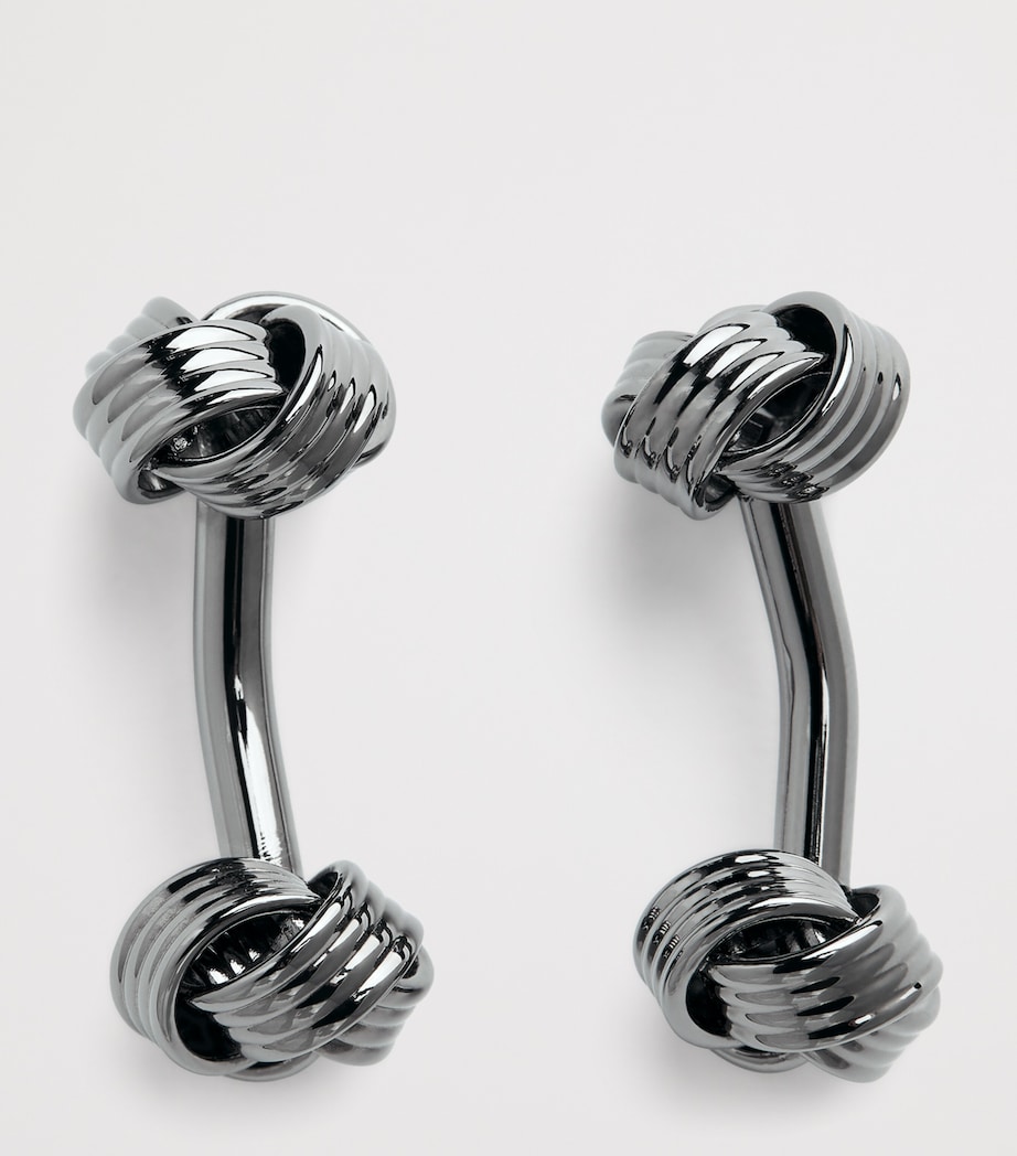 Rhodium-Plated Knot Cufflinks BLACK RHODIUM Image 6