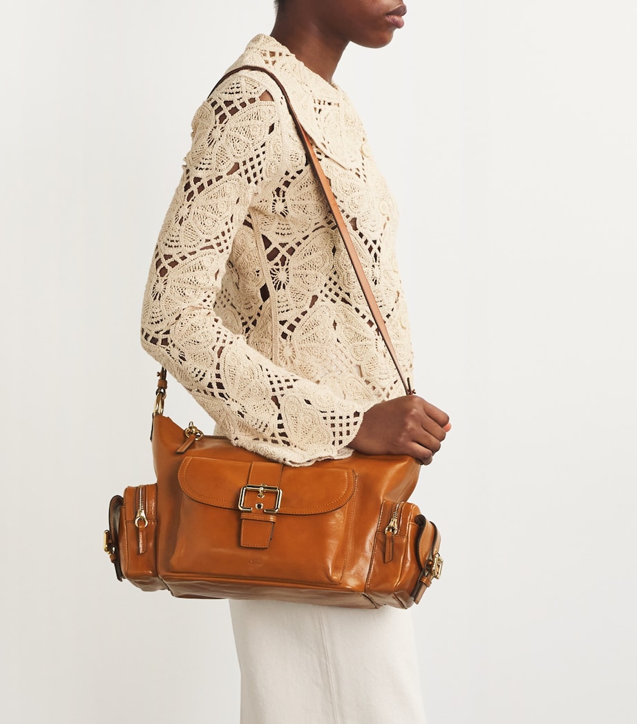 Medium Leather Camera Shoulder Bag CLAY BROWN Image 2