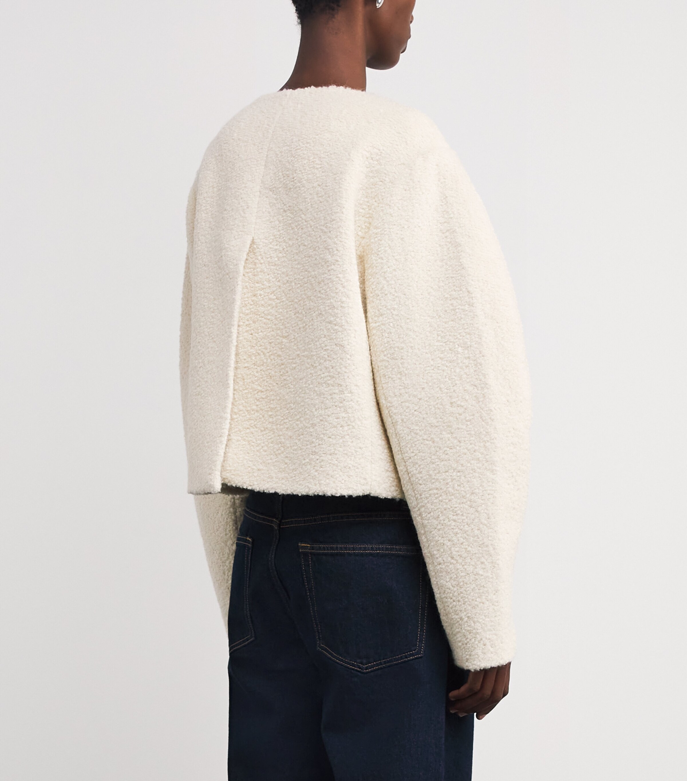 Alpaca Wool-Blend Bouclé Blazer FEATHER WHITE Image 4