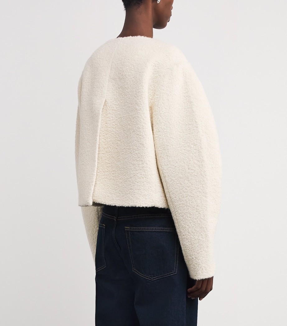 Alpaca Wool-Blend Bouclé Blazer FEATHER WHITE Image 4