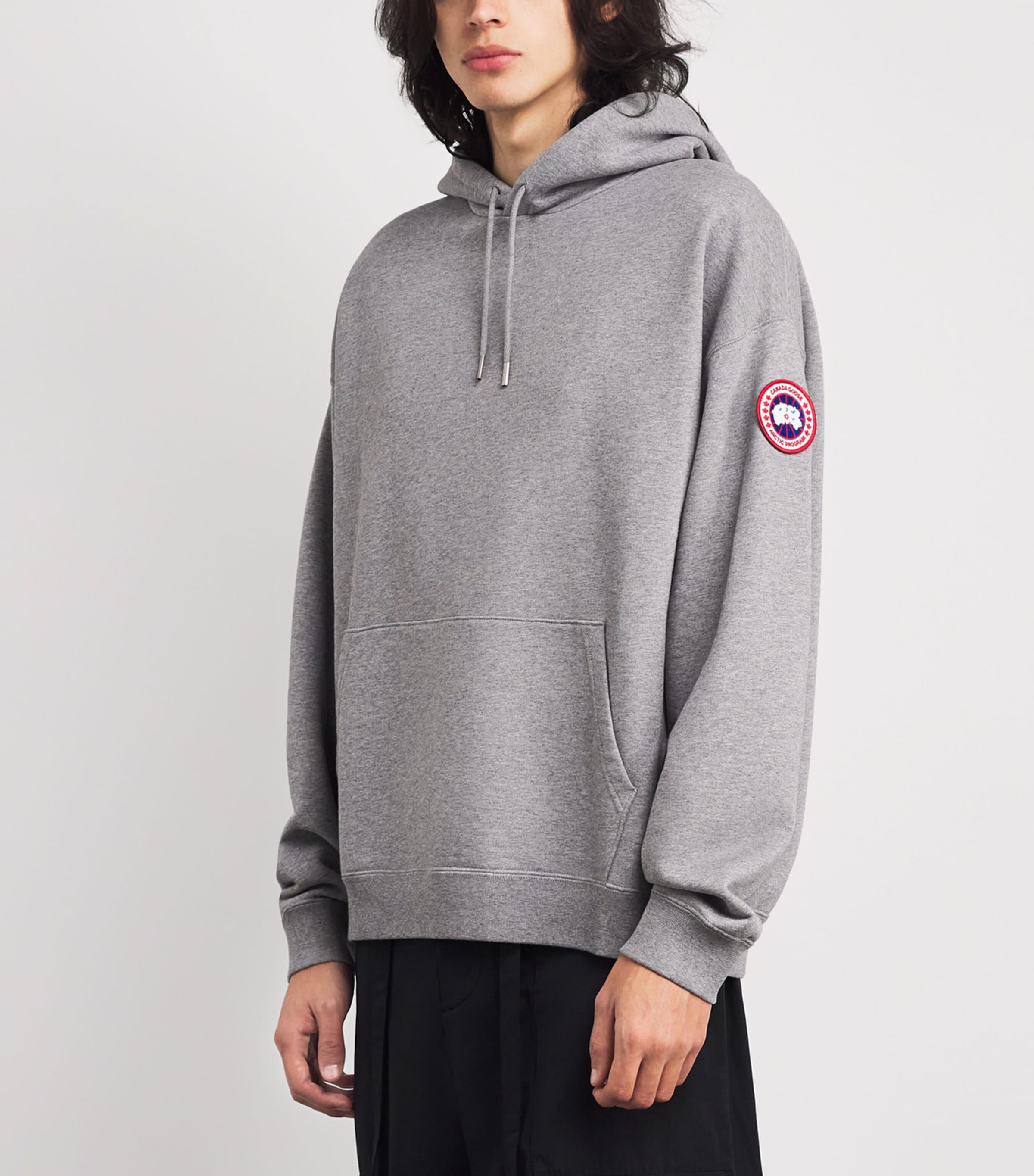 Canada Goose Mens Organic Cotton Rove Hoodie Stone Heather Image 3