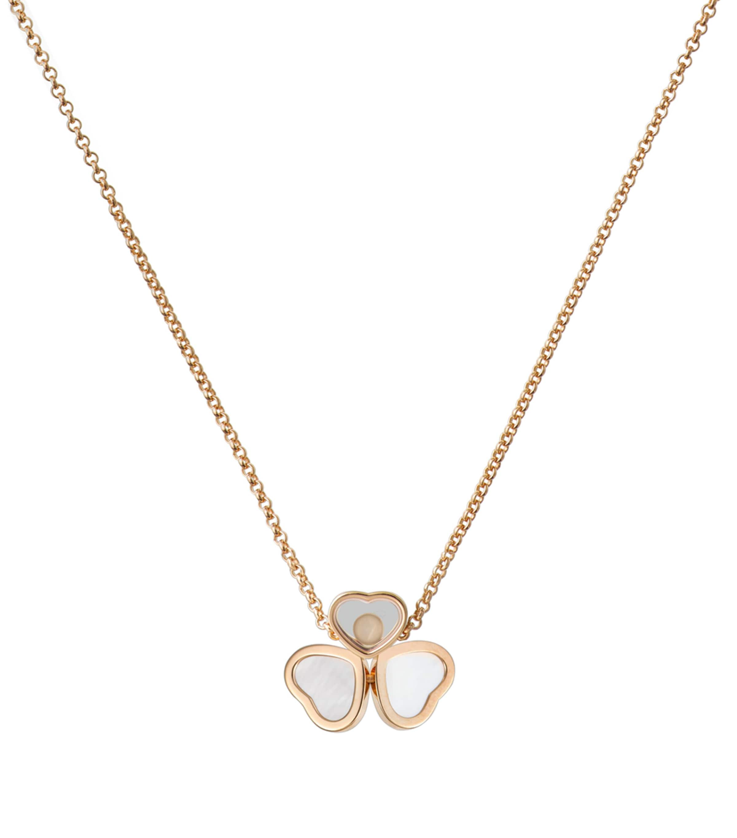 Chopard Rose Gold And Diamond Happy Hearts Necklace