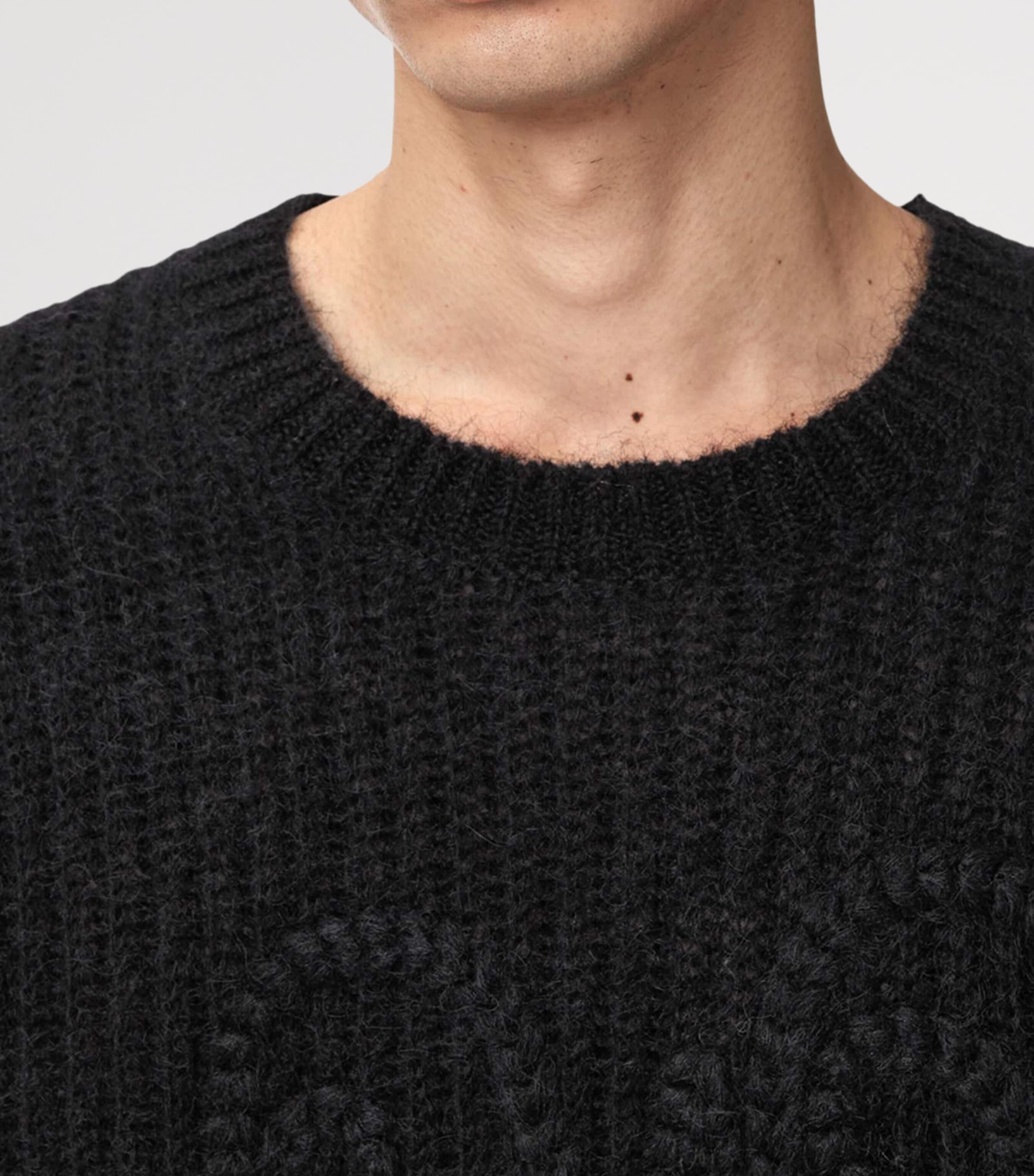 AllSaints Mens Embroidered Chainy Sweater Black Image 5