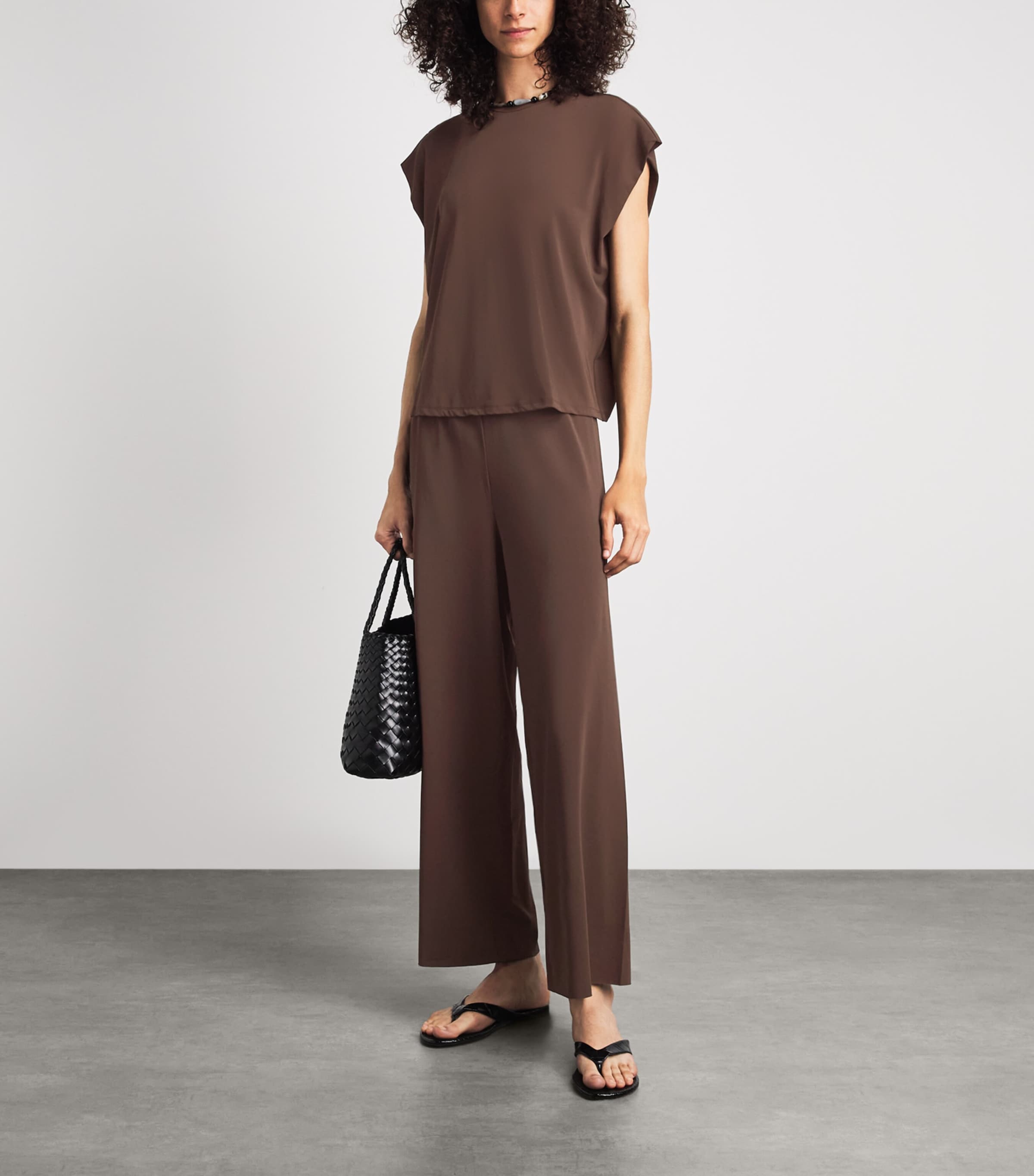 Eres Womens Drawstring Zelie Trousers Chocolat Noir Image 2